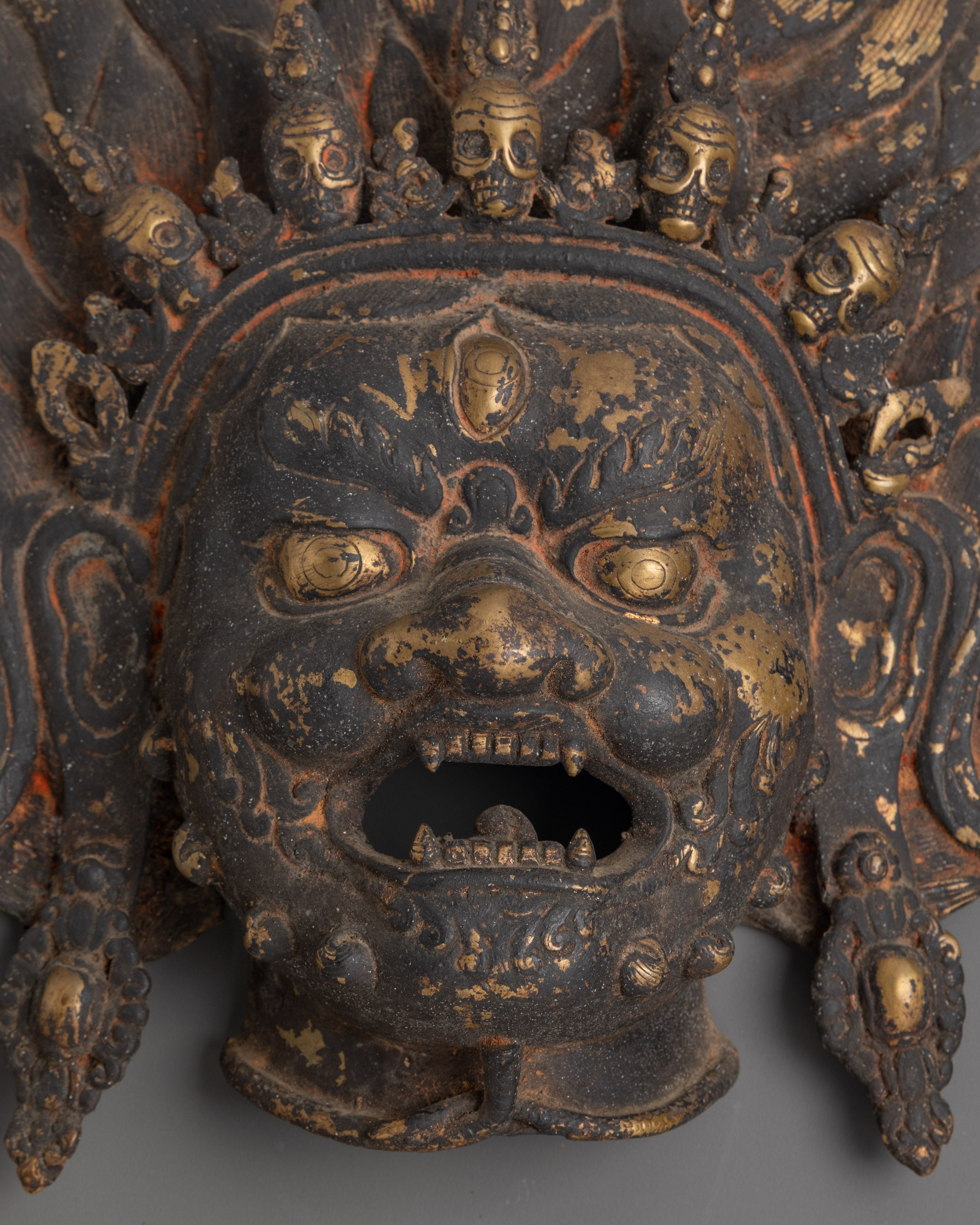 Brass Bhairav Wall Hanging | Tibetan Buddhist Wall Art