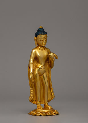 Gold Plated Dipankar Buddha statue | Ancient Buddha Figure