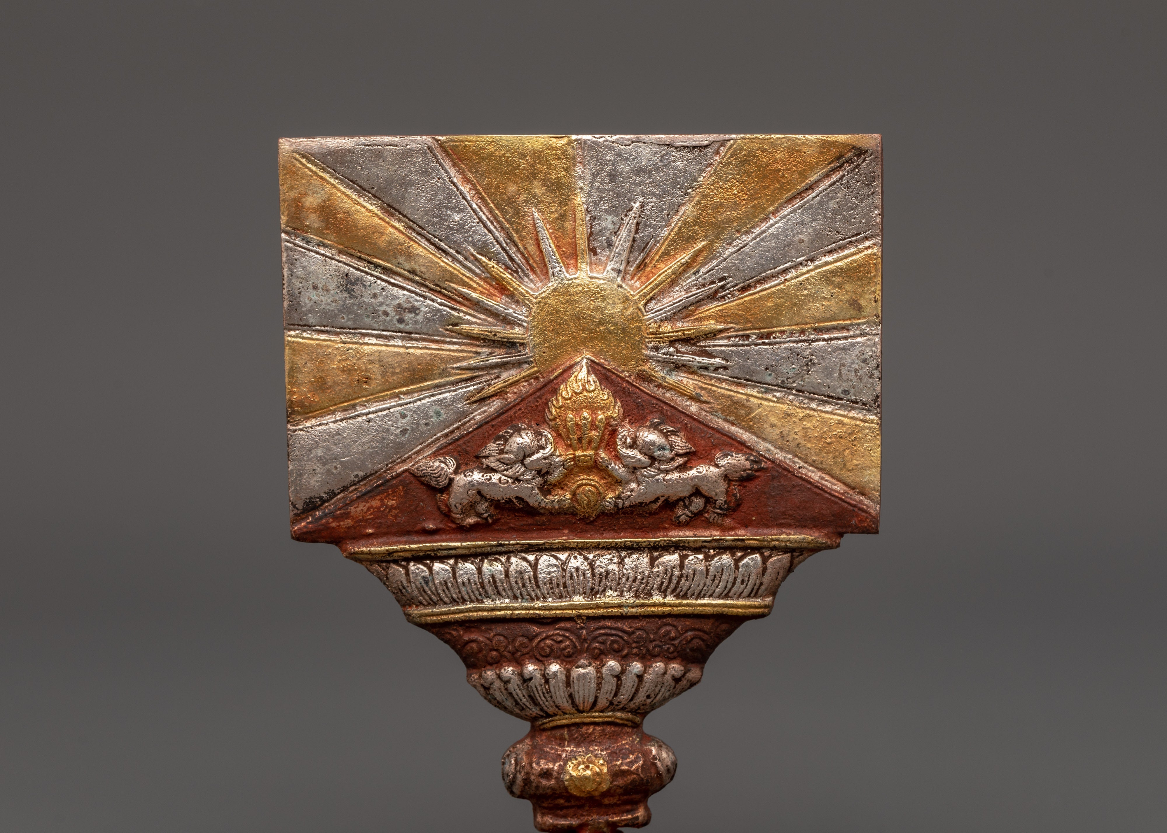 Tibetan Flag  with Electro Gold & Silver Plating | Buddhist Zen Shrine Decor