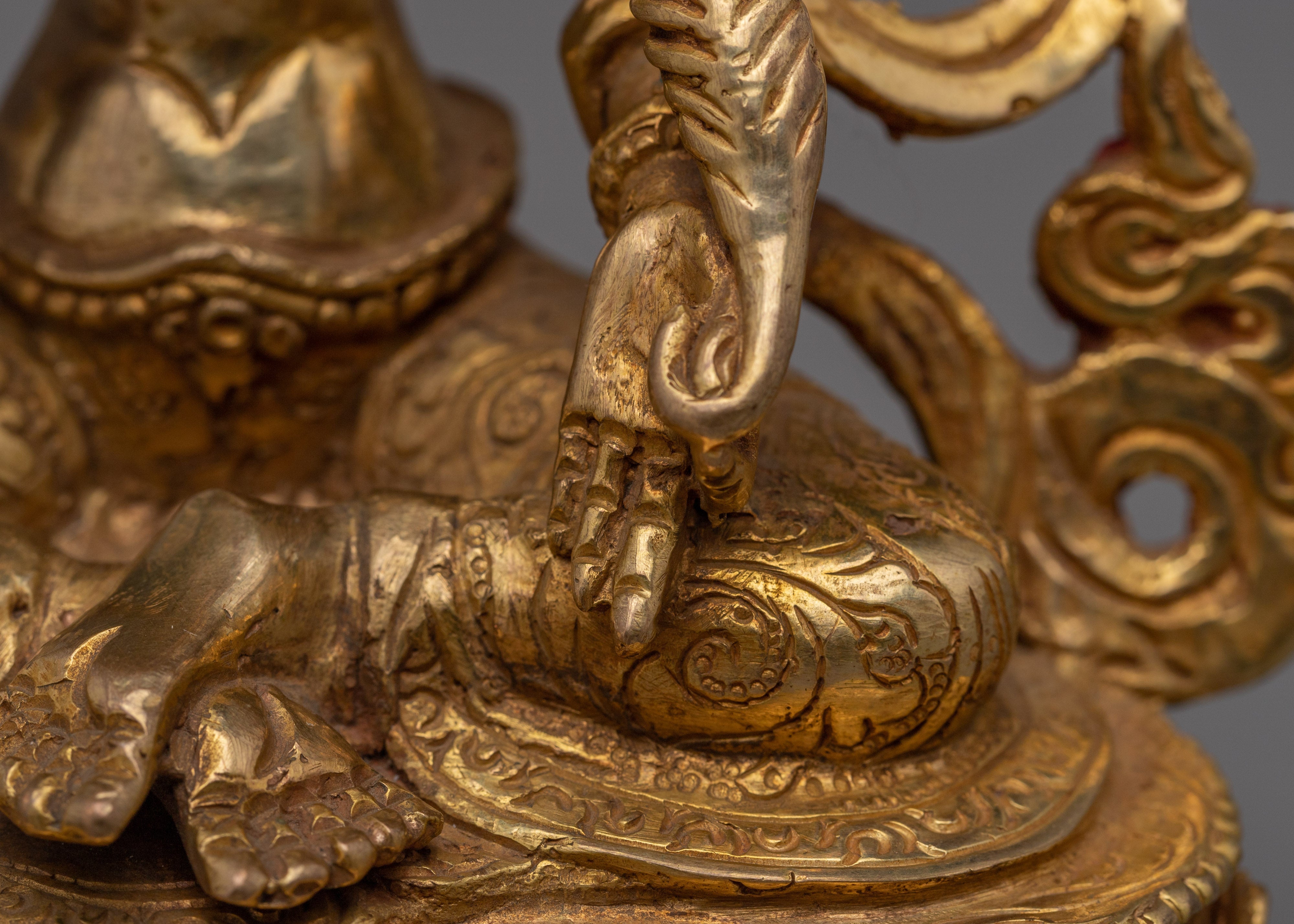 Kshitigarbha Gold Plated Statue | Statue for Spiritual Protection