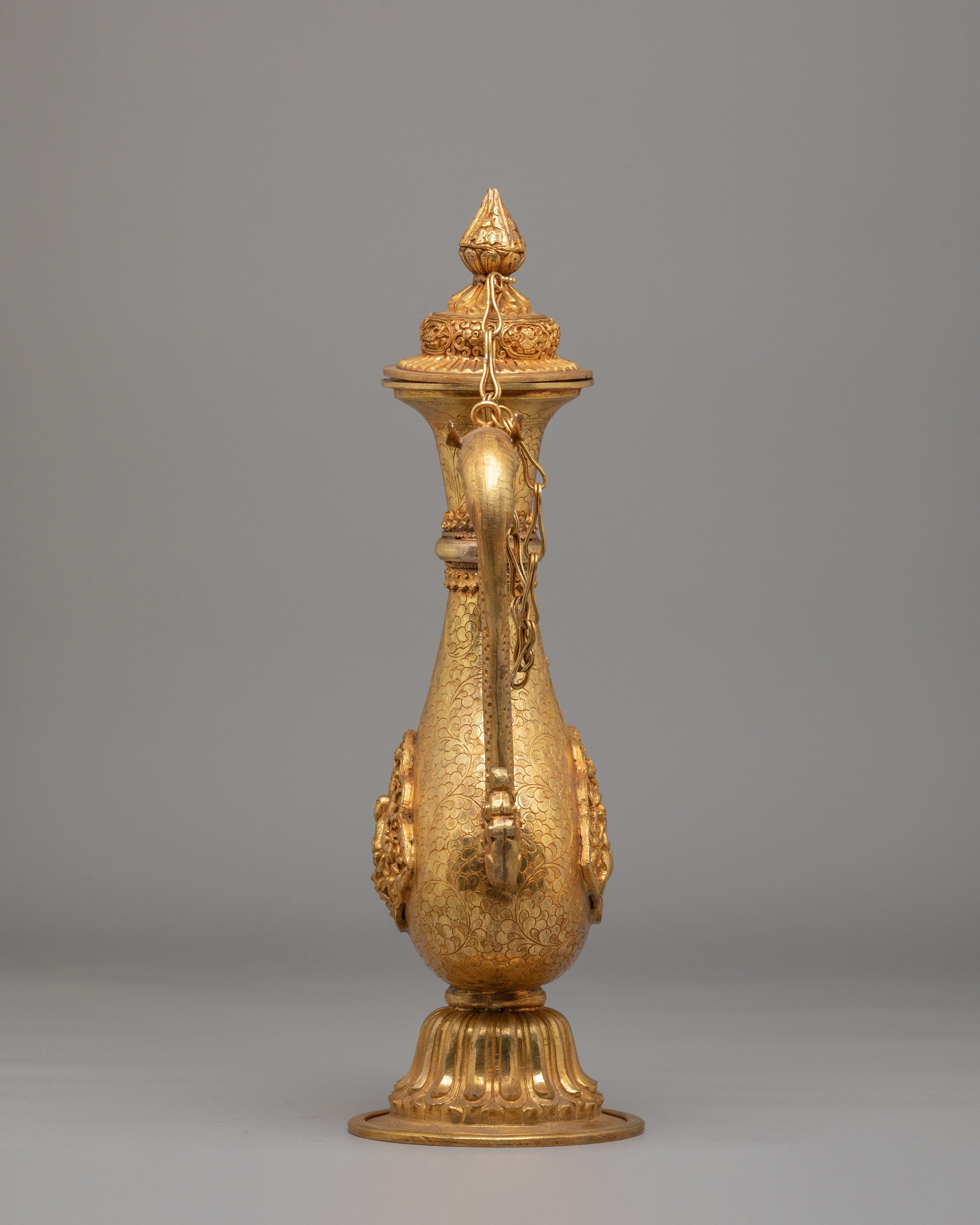 Spiritual Buddhist Bhumba Ewer | Handcrafted Copper Altar Vessel