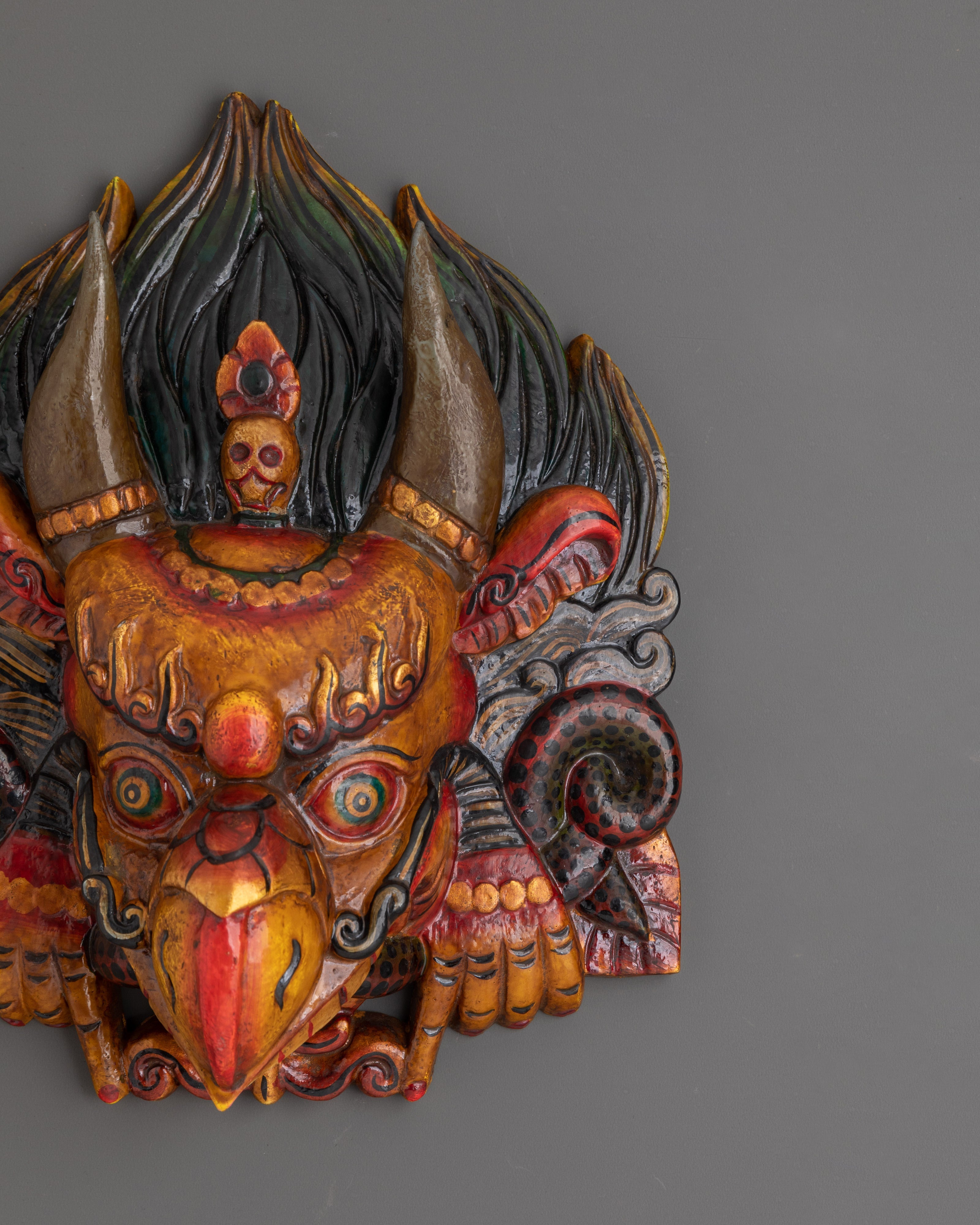 Garuda Mask Wall Hanging | Ethnic Spiritual Wall Decor