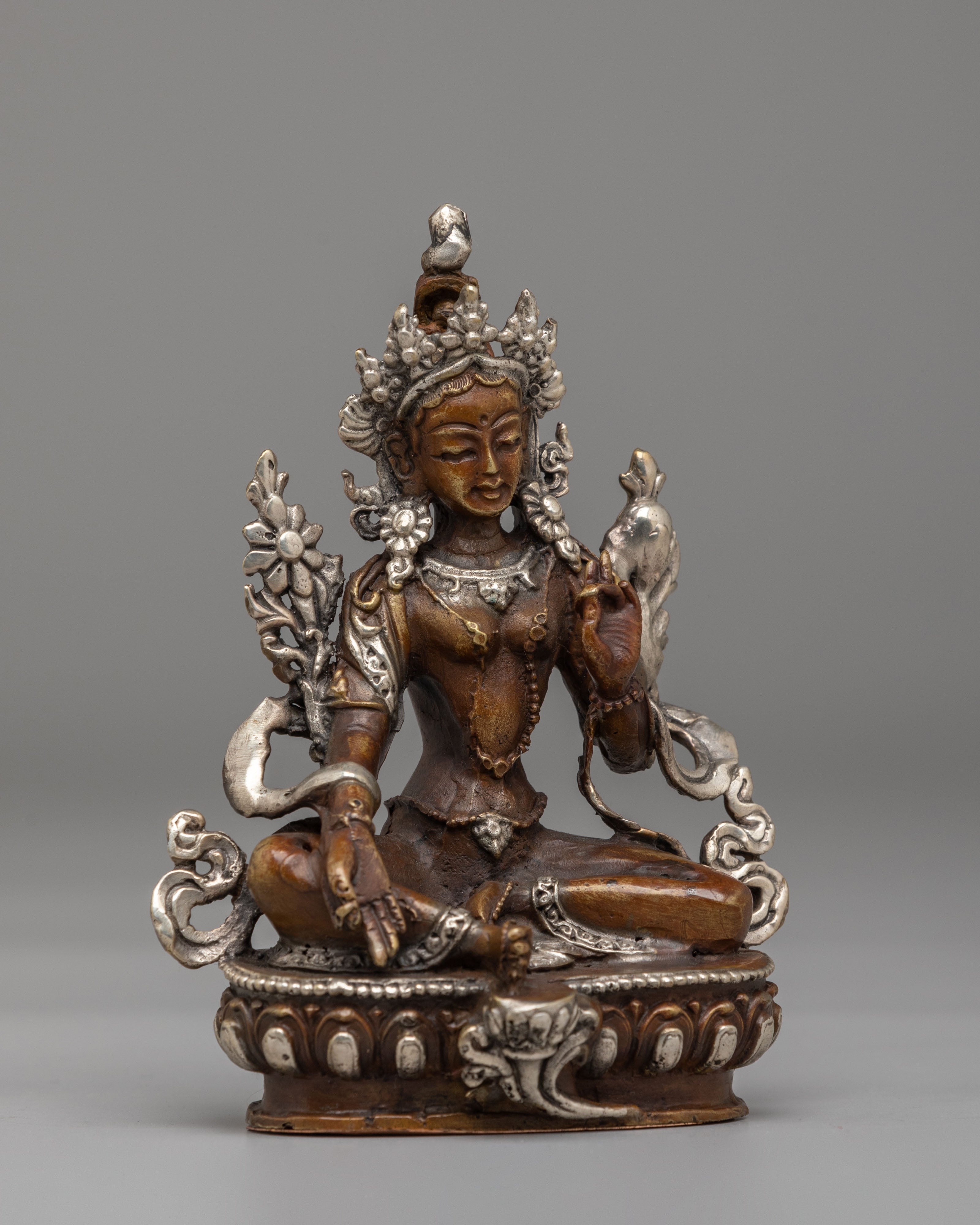 Spiritual Green Tara Deity Statue | Traditional Buddhist Artwork
