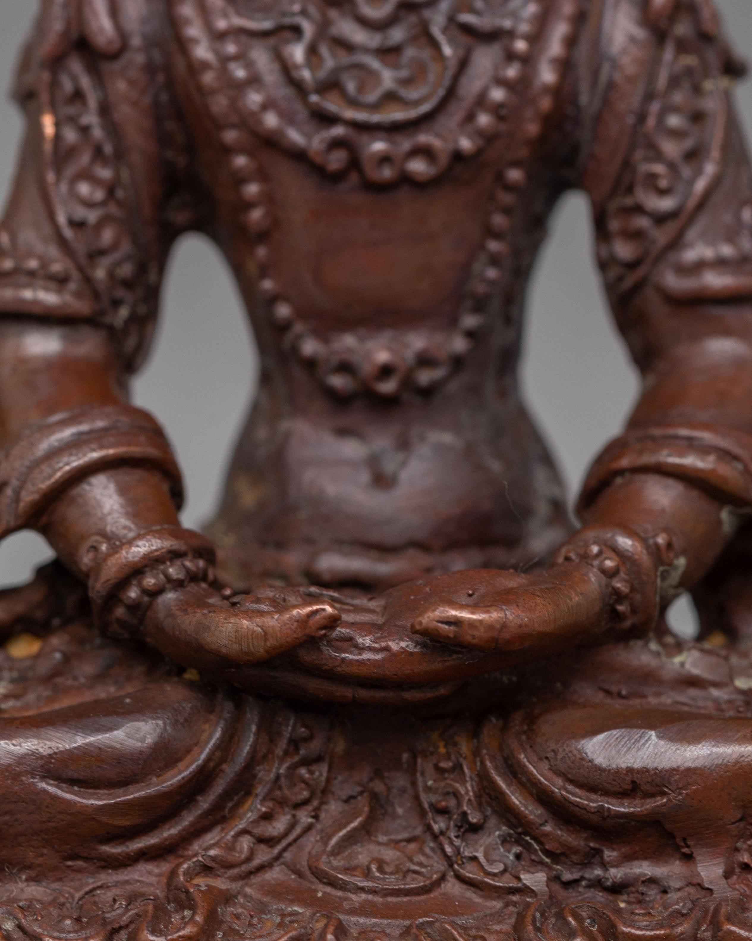 Handmade Three Deity Set | Oxidized Copper Altar Statues