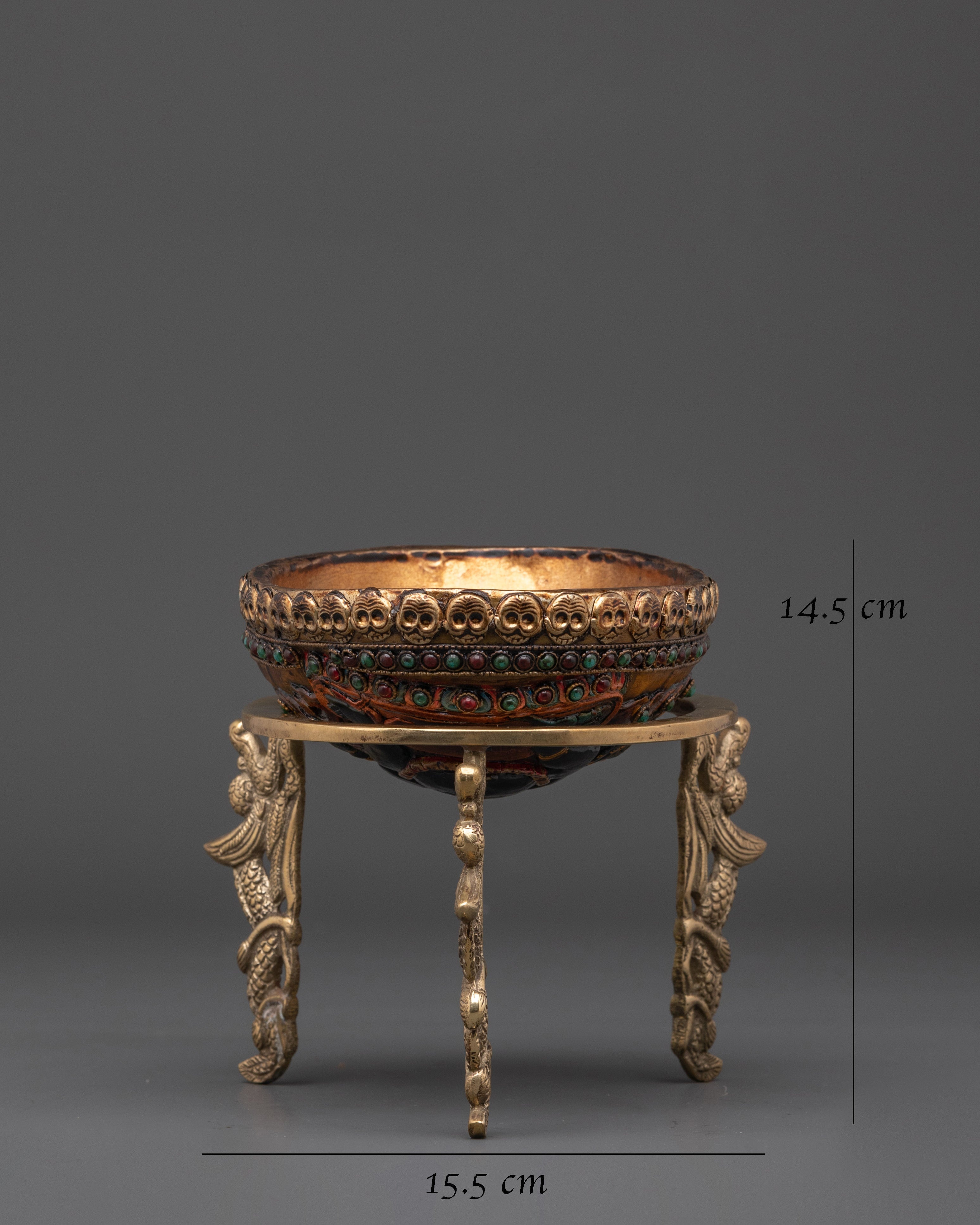 Buddhist Kapala Skull Cup | Tantric Ritual Offering Bowl