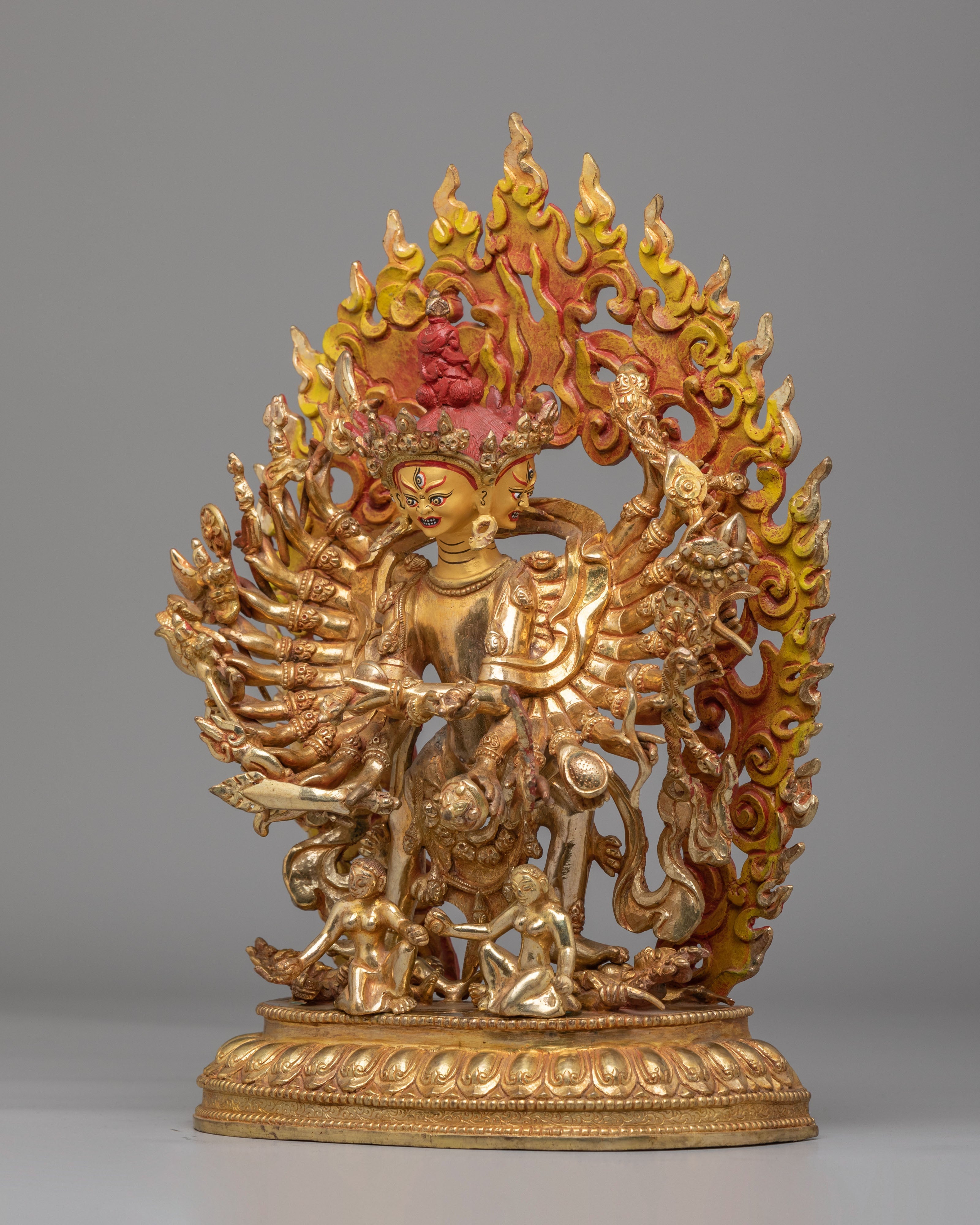 Hevajra Vajrayana Sculpture | 24K Gold Plated Buddhist Deity Statue