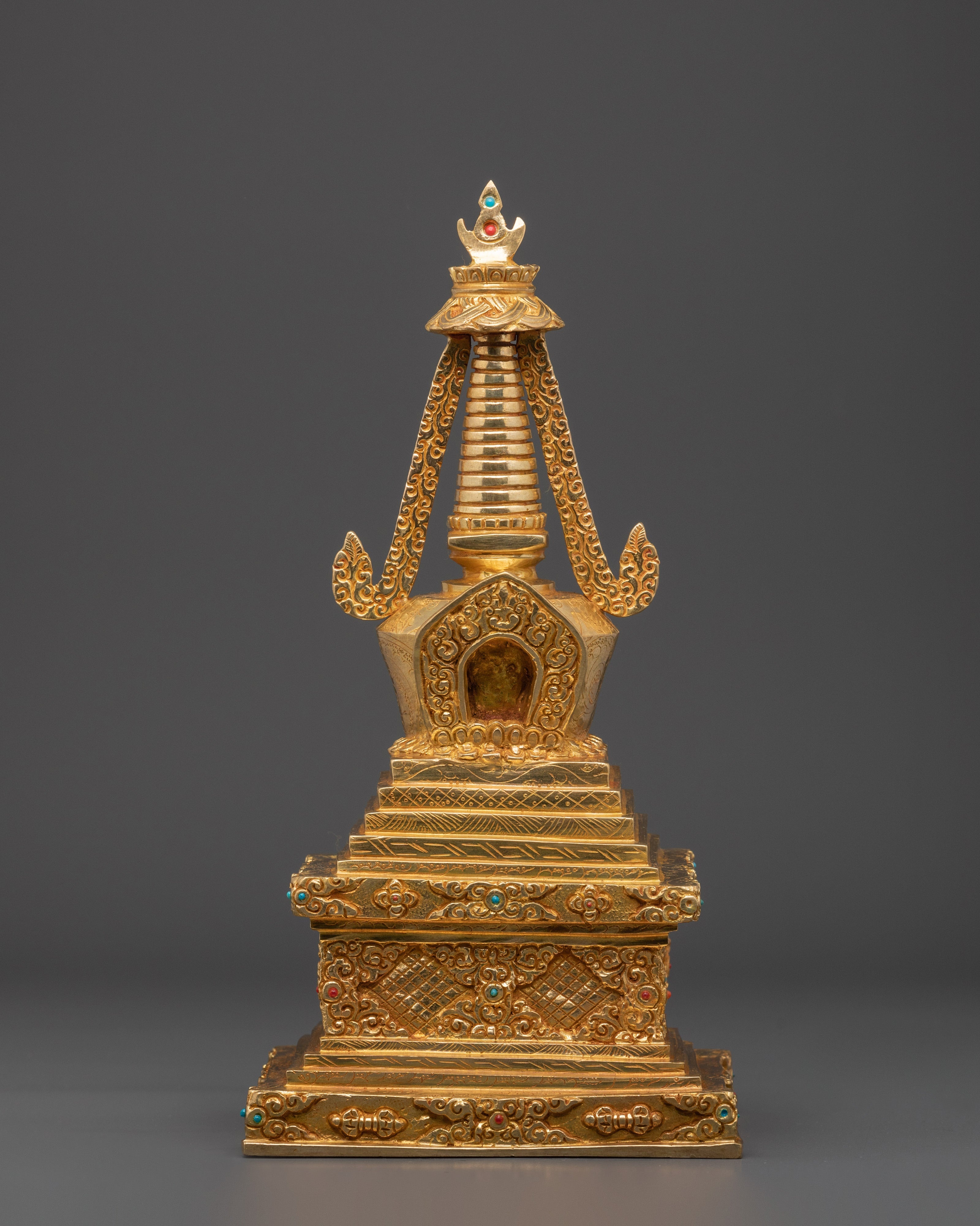 Handcrafted Gold Plated Stupa