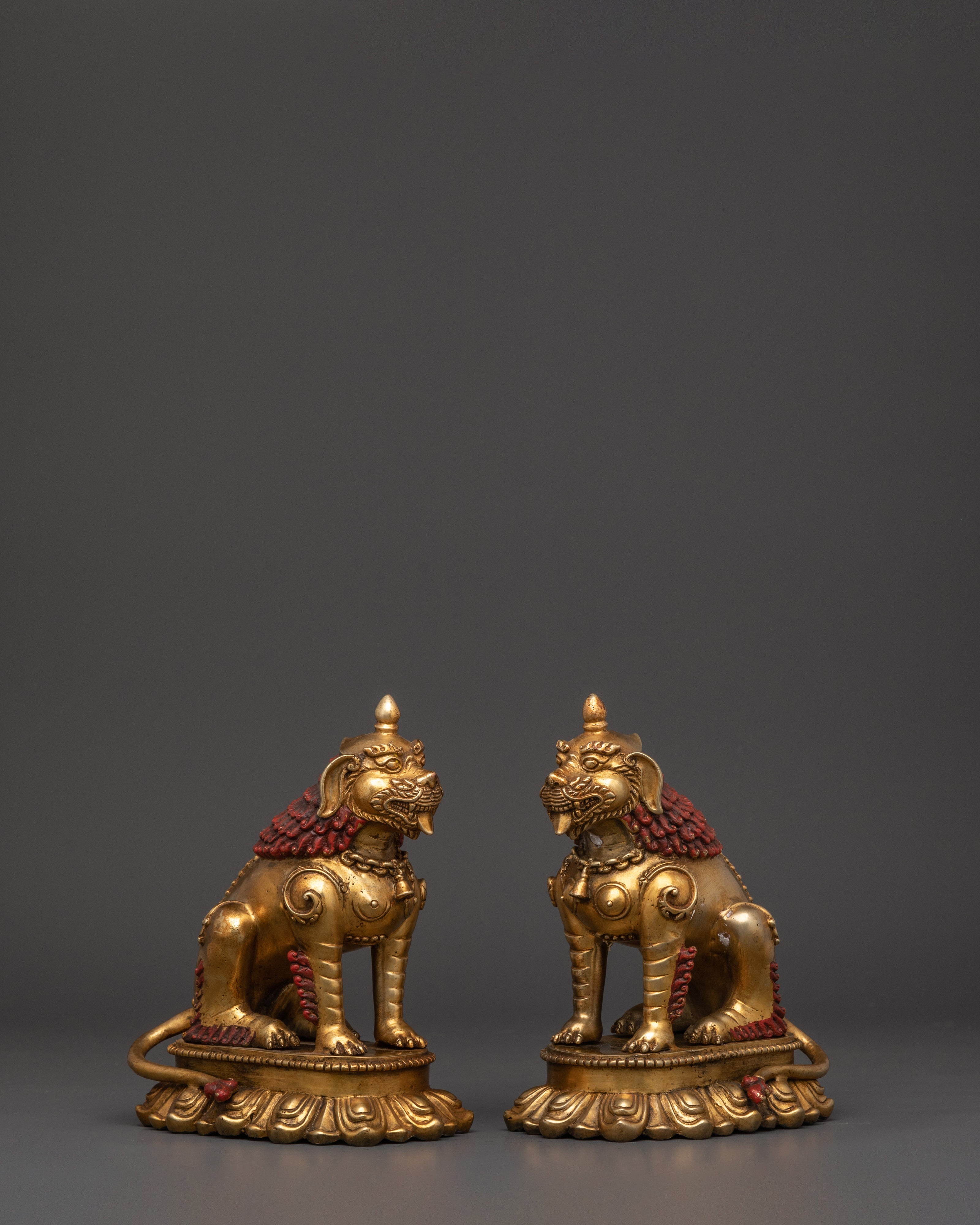 Handcrafted Copper Lion Set | Perfect for Living Room