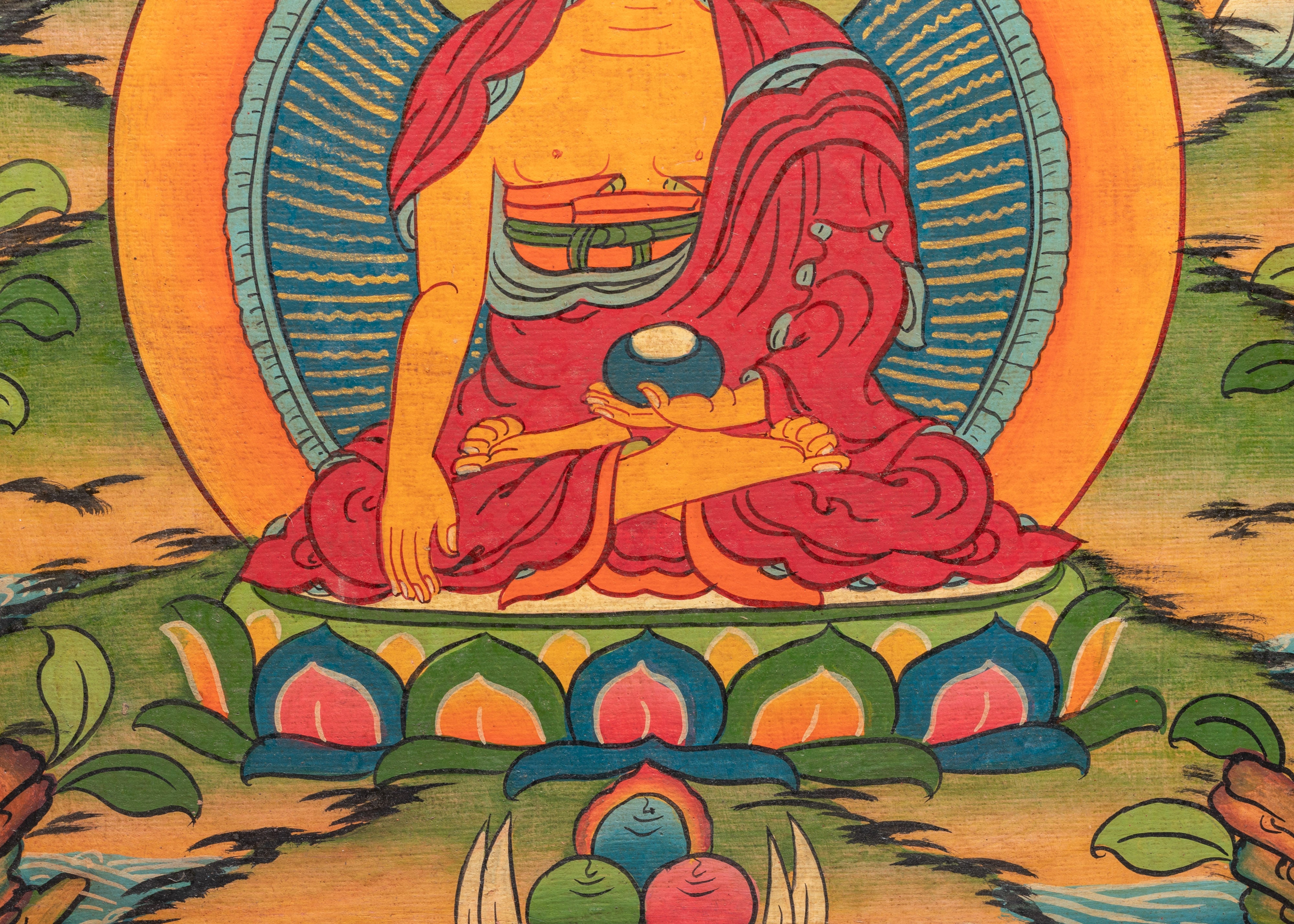 Tibetan Buddha Wooden Wall Hanging | Buddhist Art for Peace