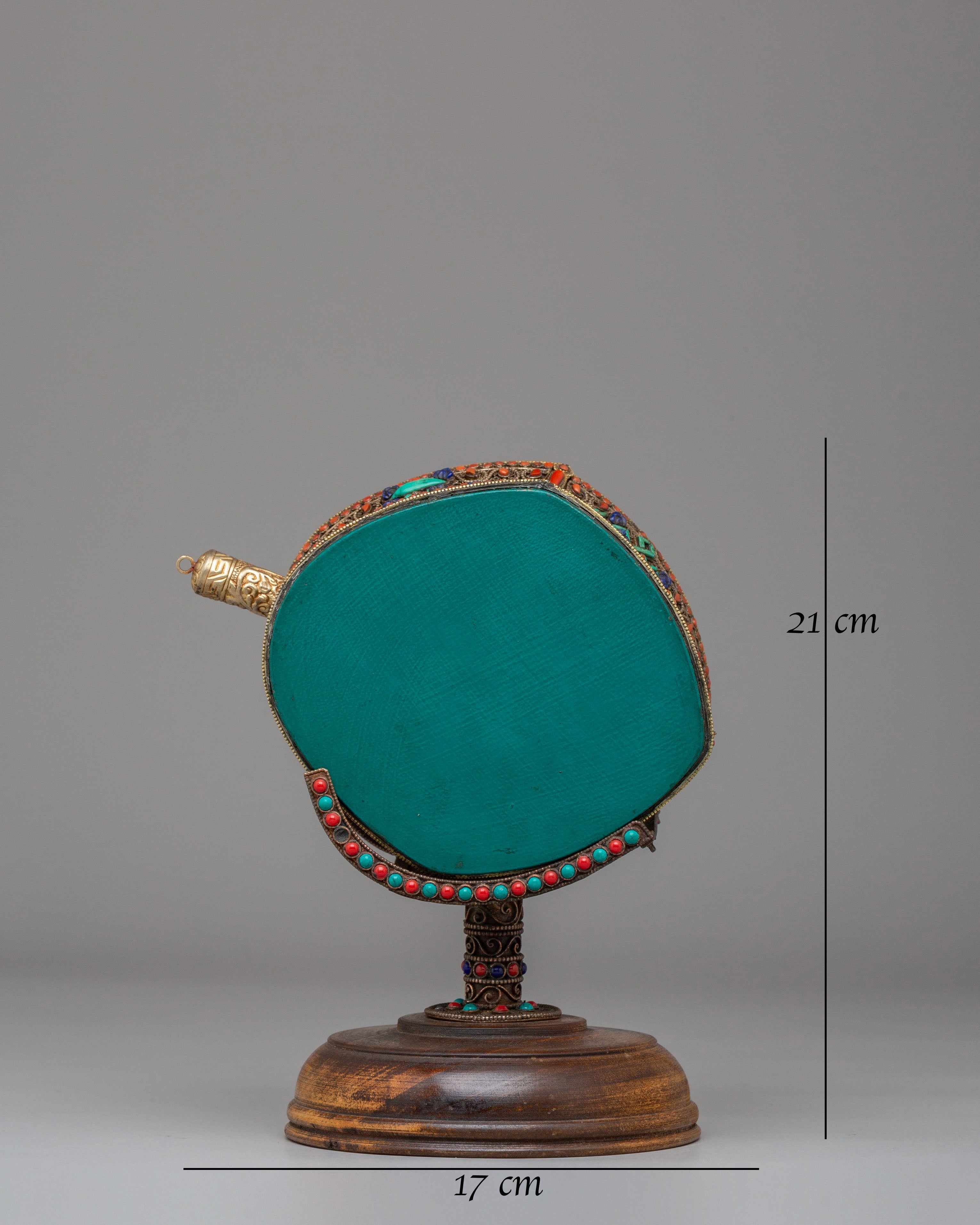 Buddhist Damaru with Stand | Handcrafted Ritual Drum for Meditation