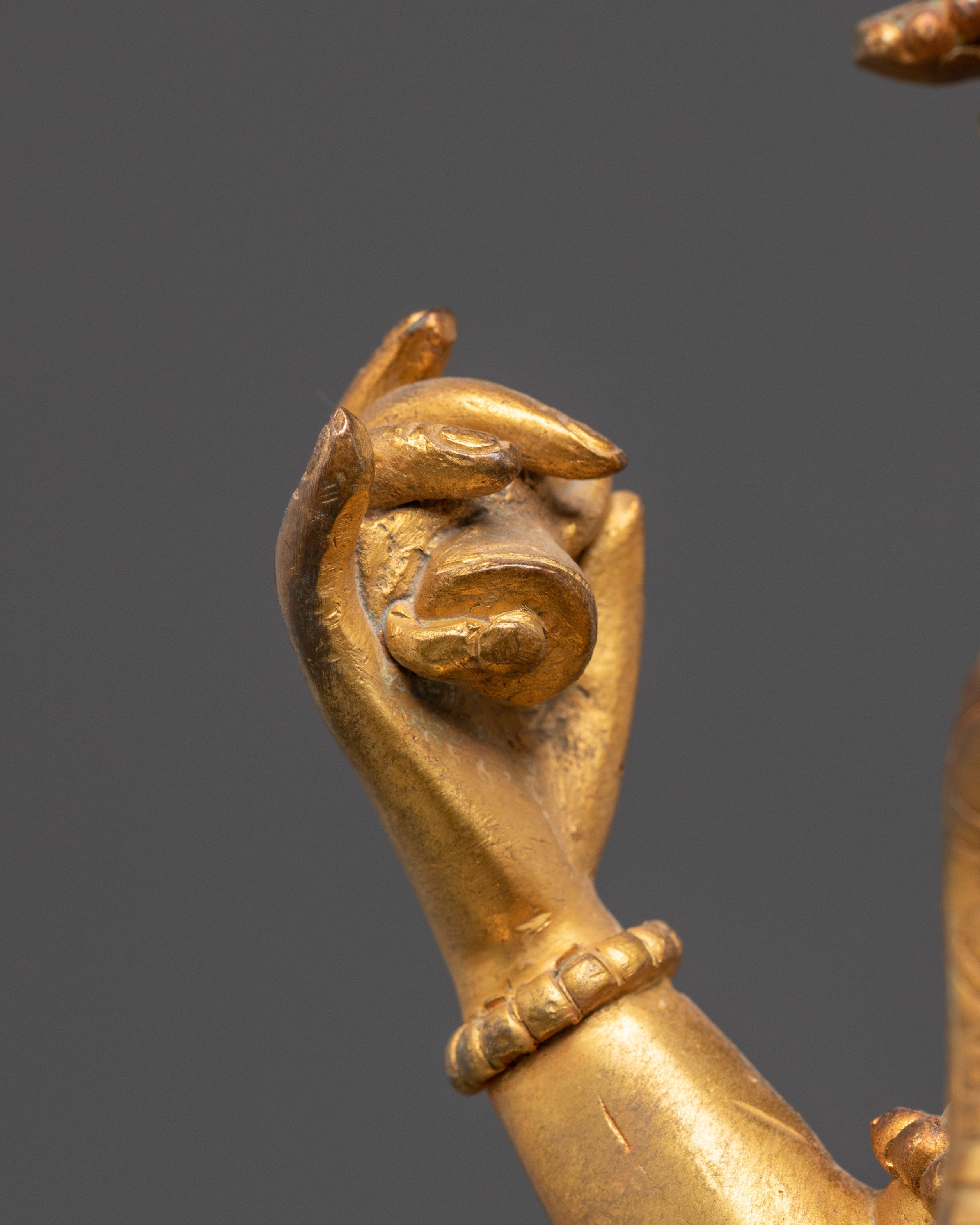 Divine Nataraj Dancing Statue | Gold Plated Copper Hindu God Sculpture