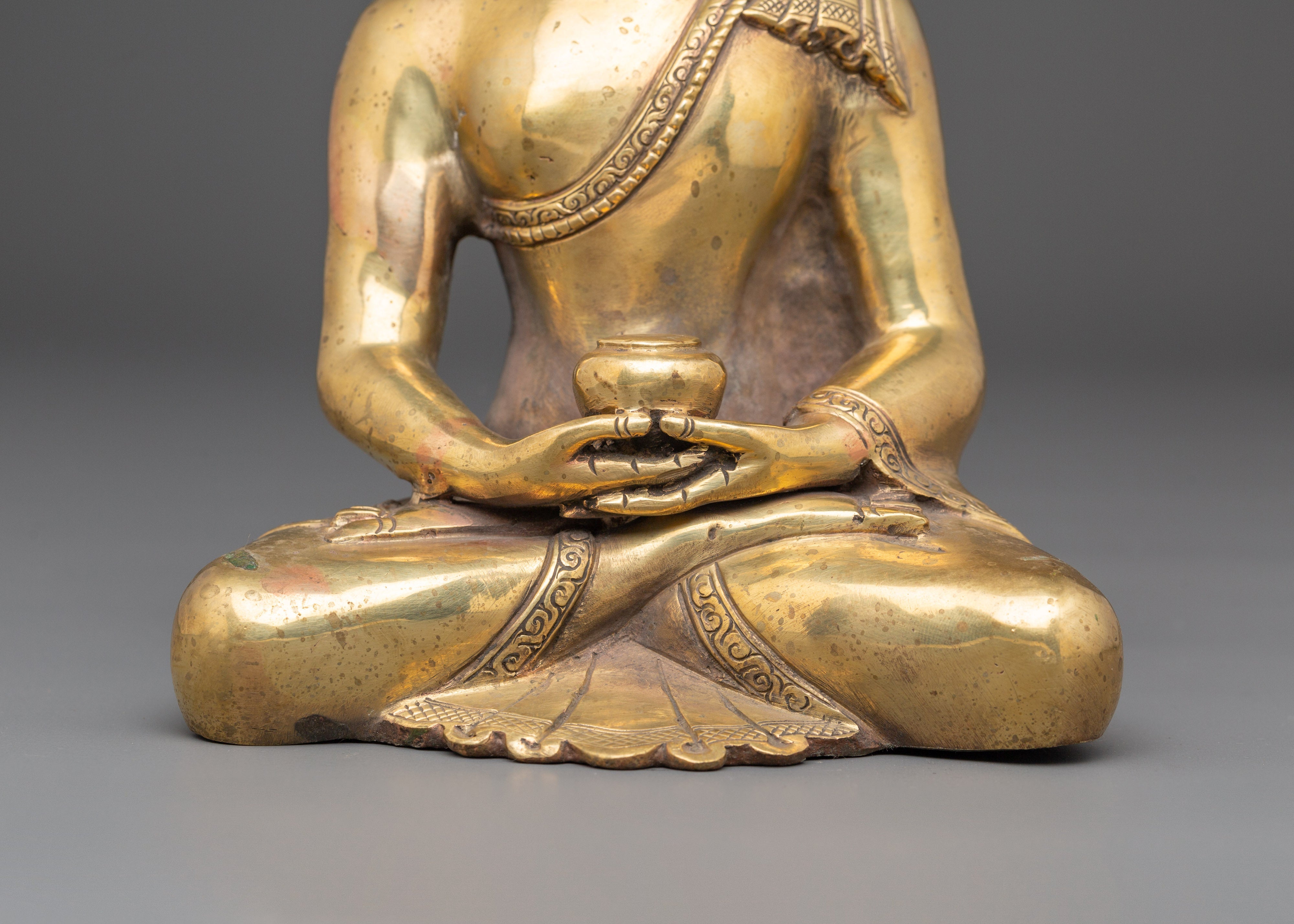 Gold Plated Amitabha Statue | Buddhist Deity Figurine