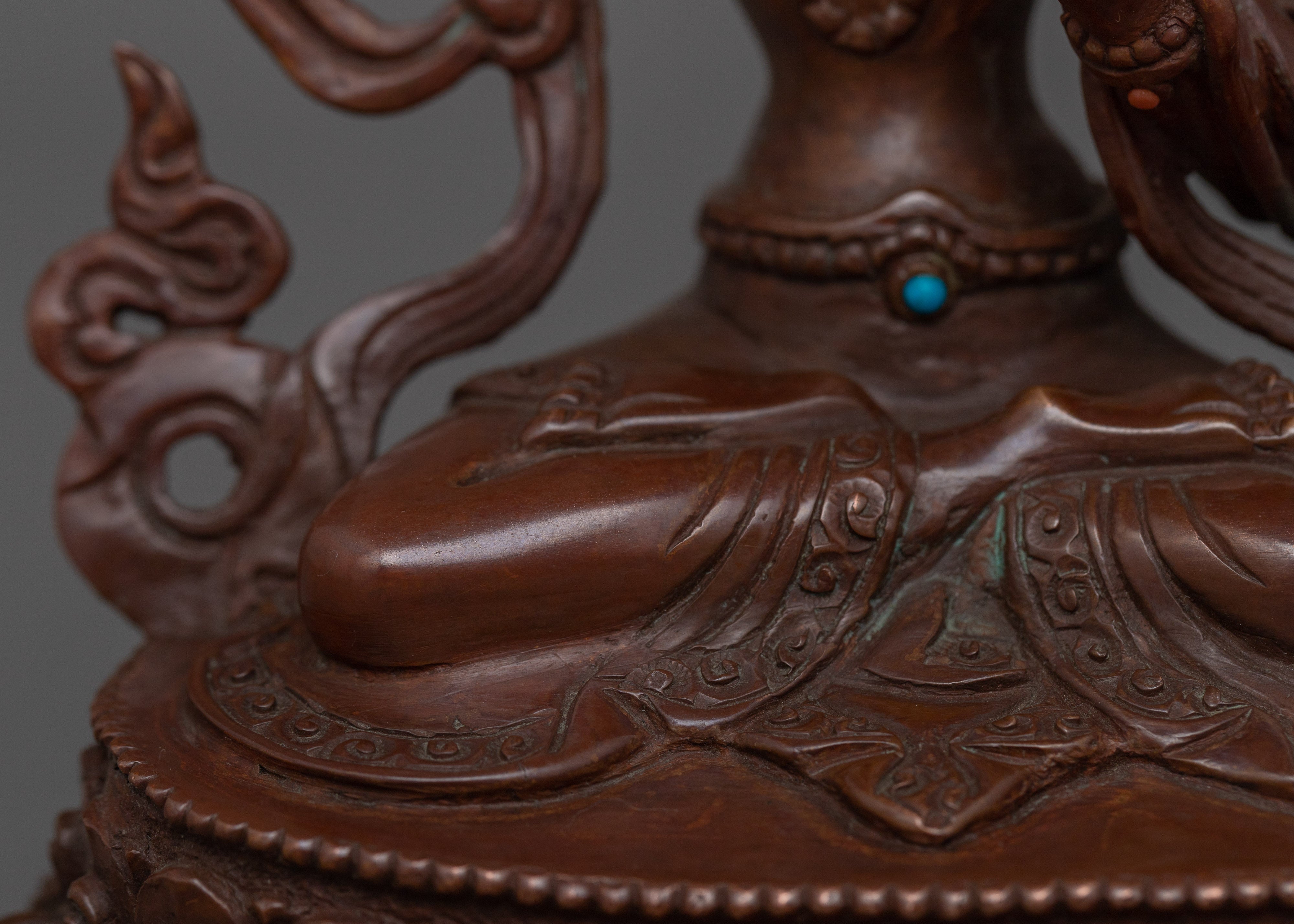 Divine Wisdom God Manjushri | Oxidized Sculpture