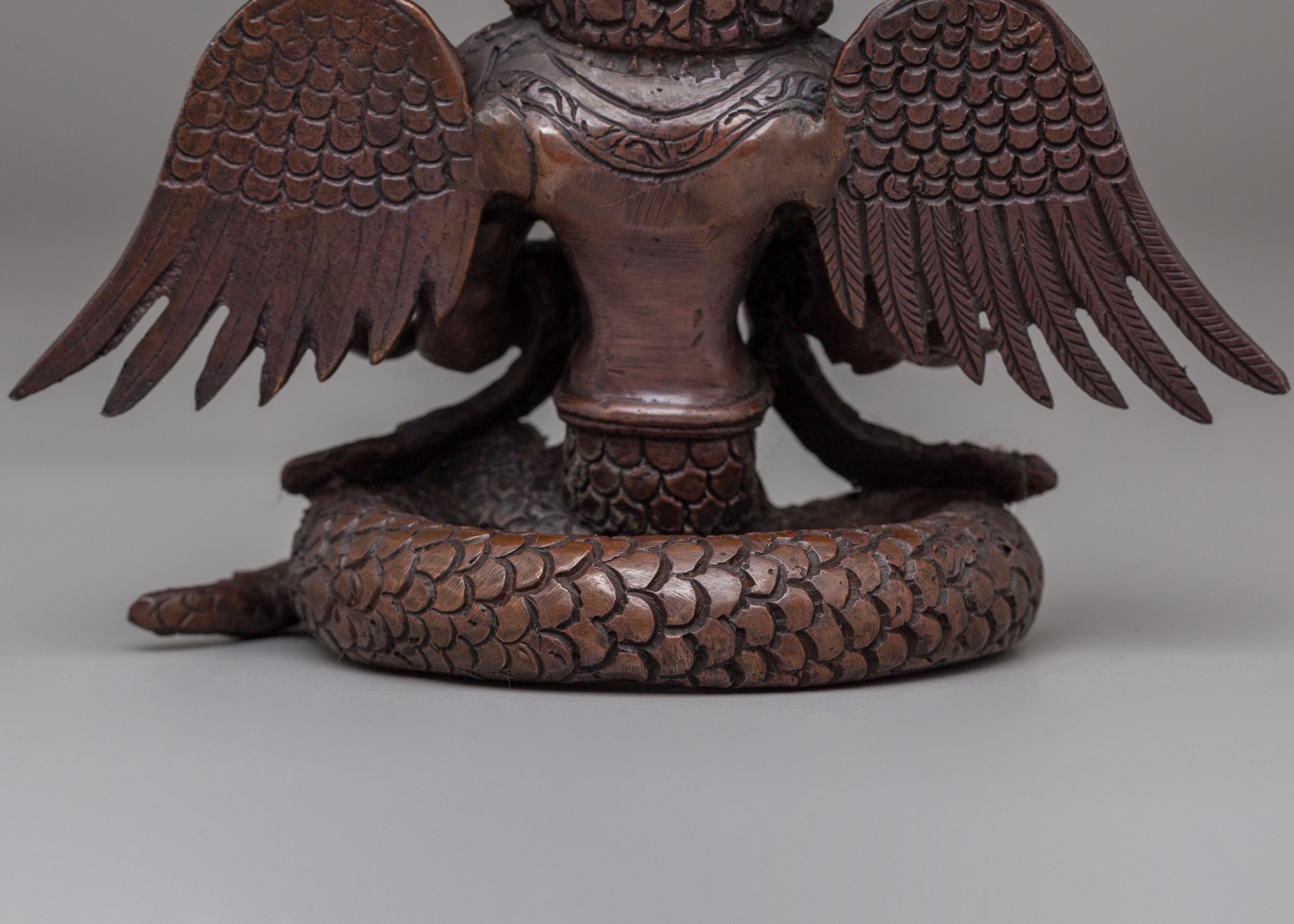 Himalayan Nagkanya Statue | Handcrafted Oxidized Copper Serpent Goddess Figurine