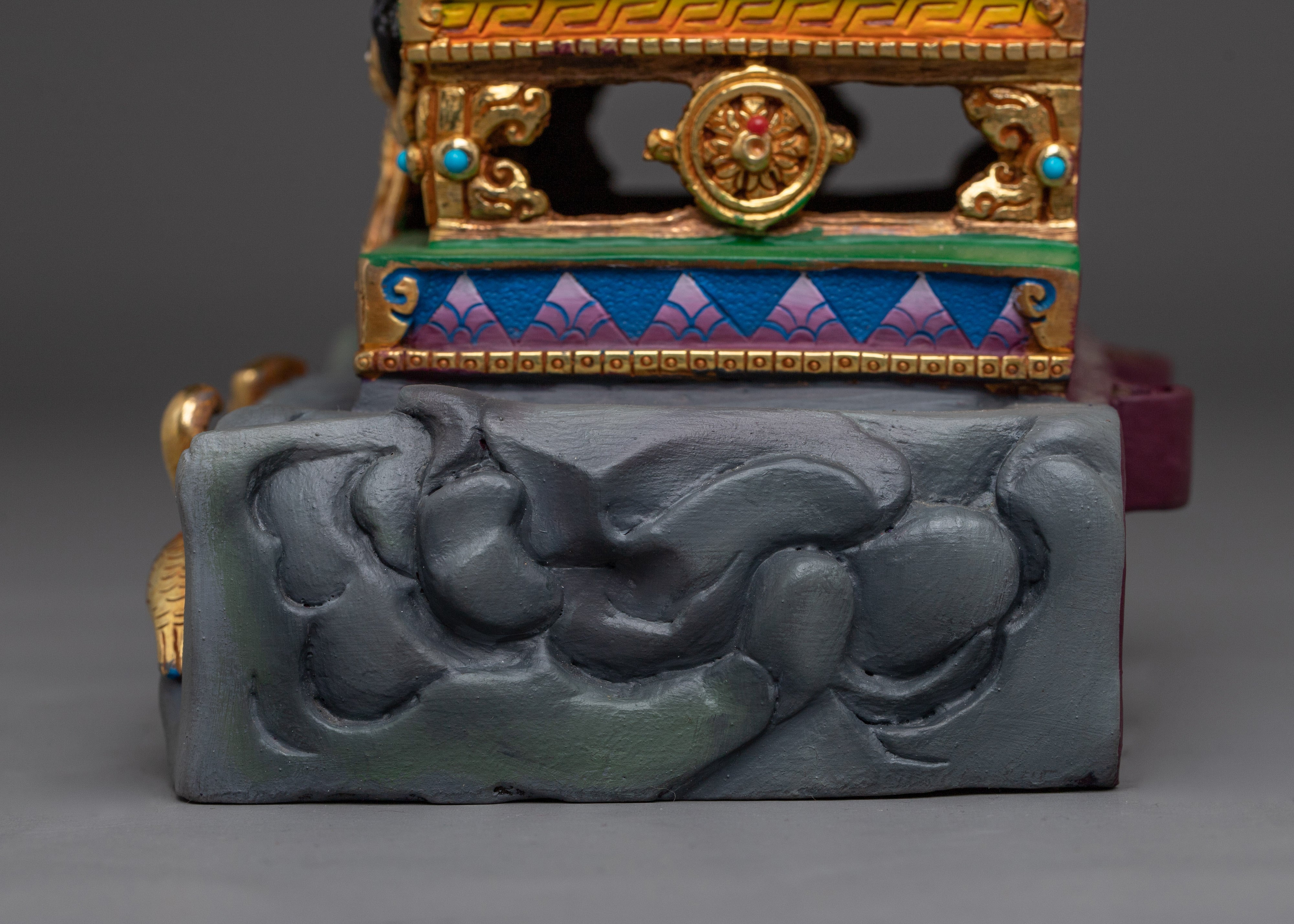 Handmade shakyamuni Buddha With Throne | Statue for Altar & Meditation