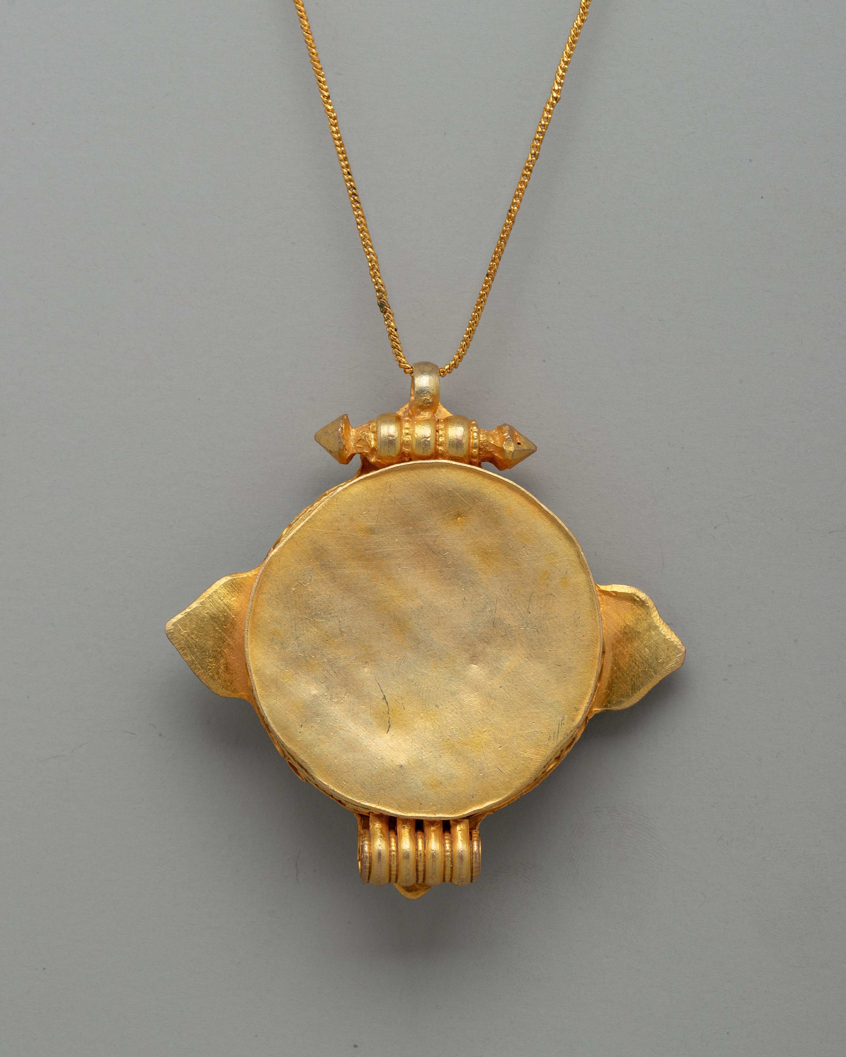 Ghau Copper Box Locket | Handmade Turquoise Gold-Plated Box
