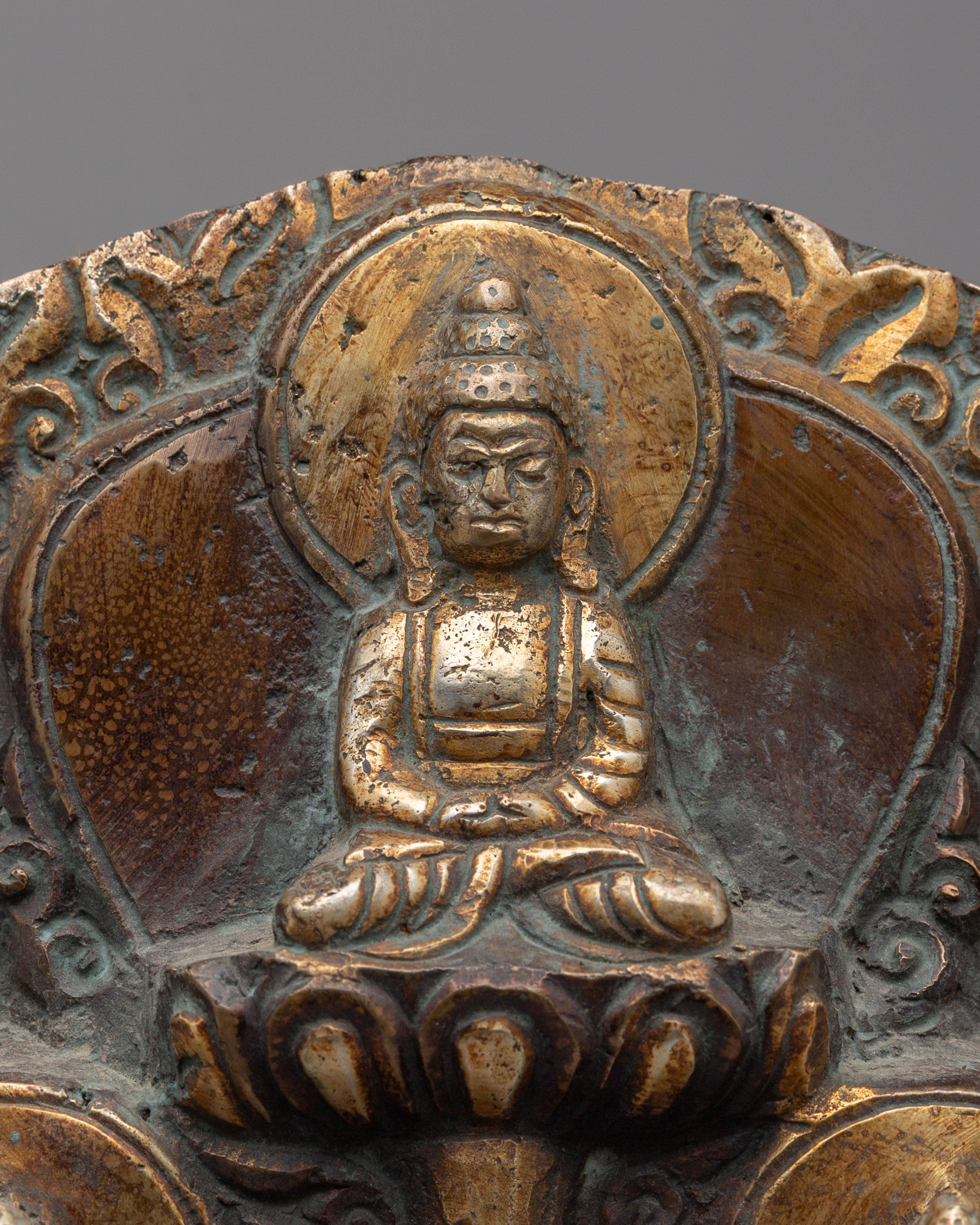 Tibetan Simhanada Lokeshvara Sculpture | Sacred Buddhist Statue