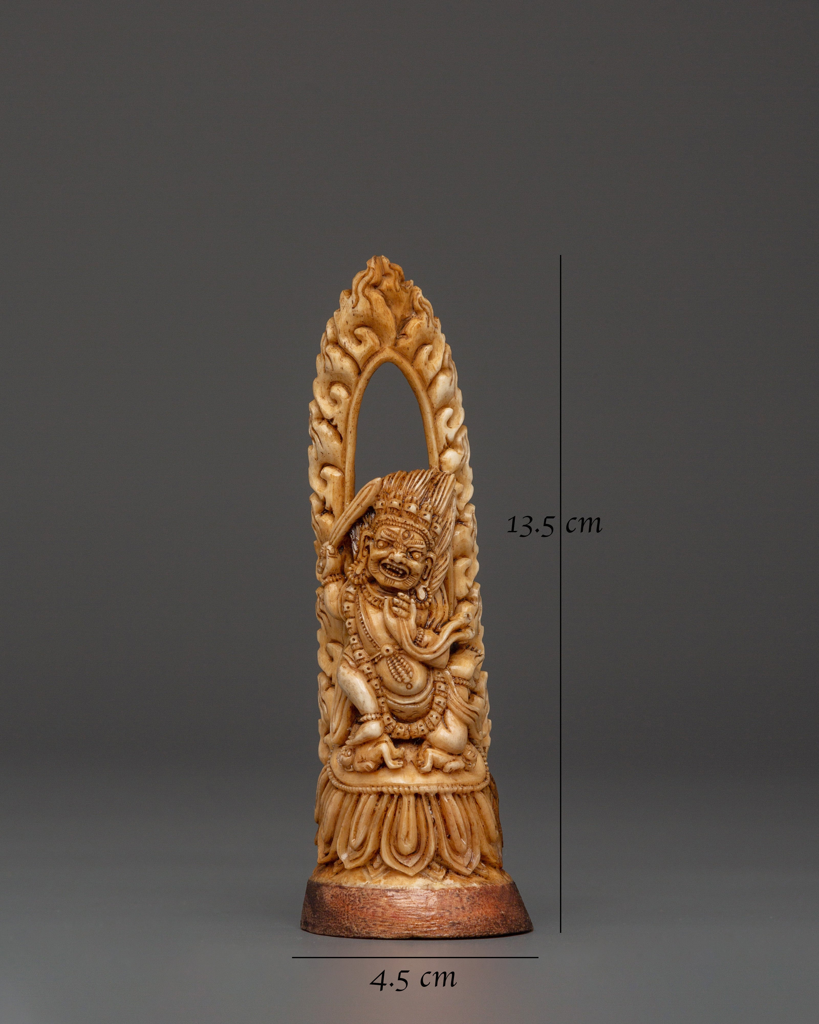 Mahakala Bone Carving Statue | Handcrafted Yak Bone Deity