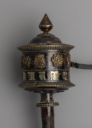 Buddhist Ritual Spinning Prayer Wheel | Traditional Tibetan Design for Peace and Healing