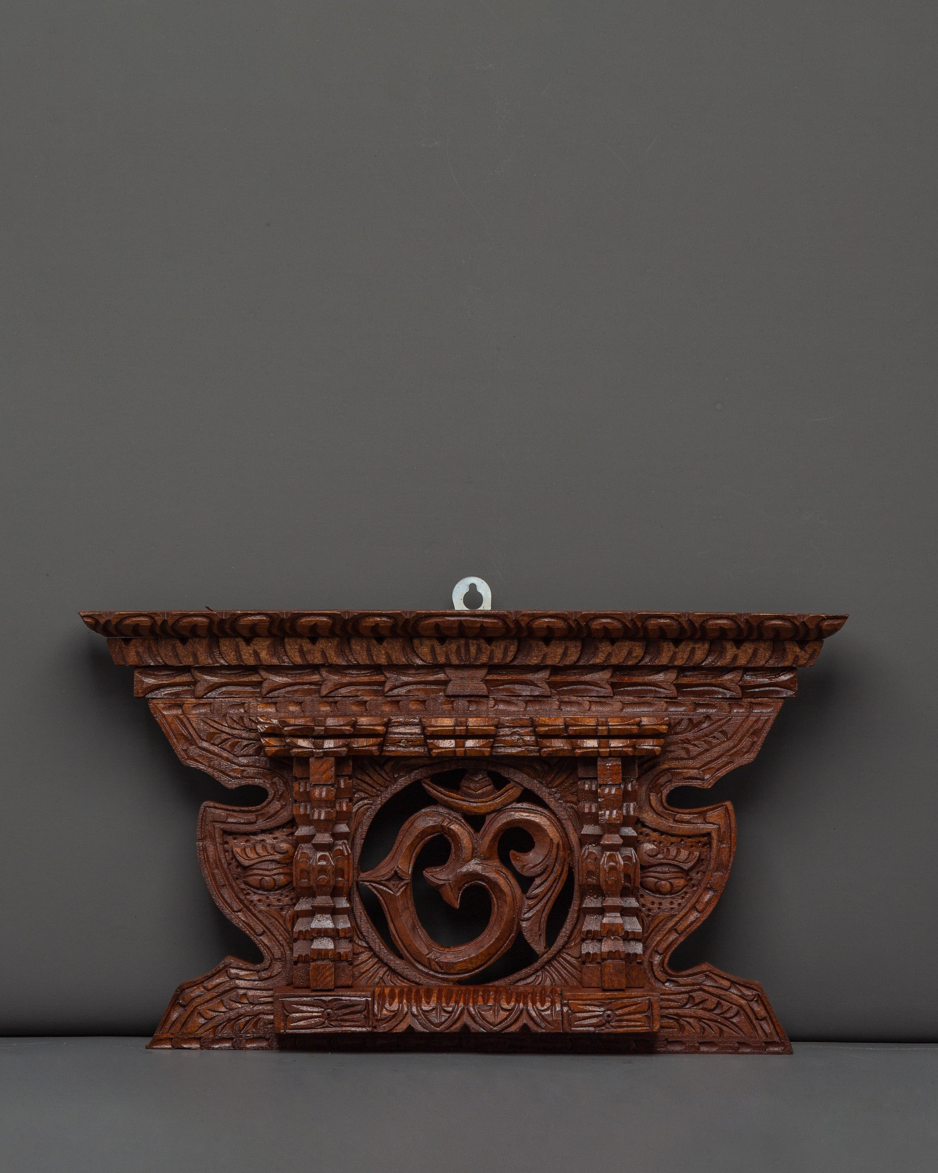 Wooden Hand Craved Om Wall Art | Symbol of Peace