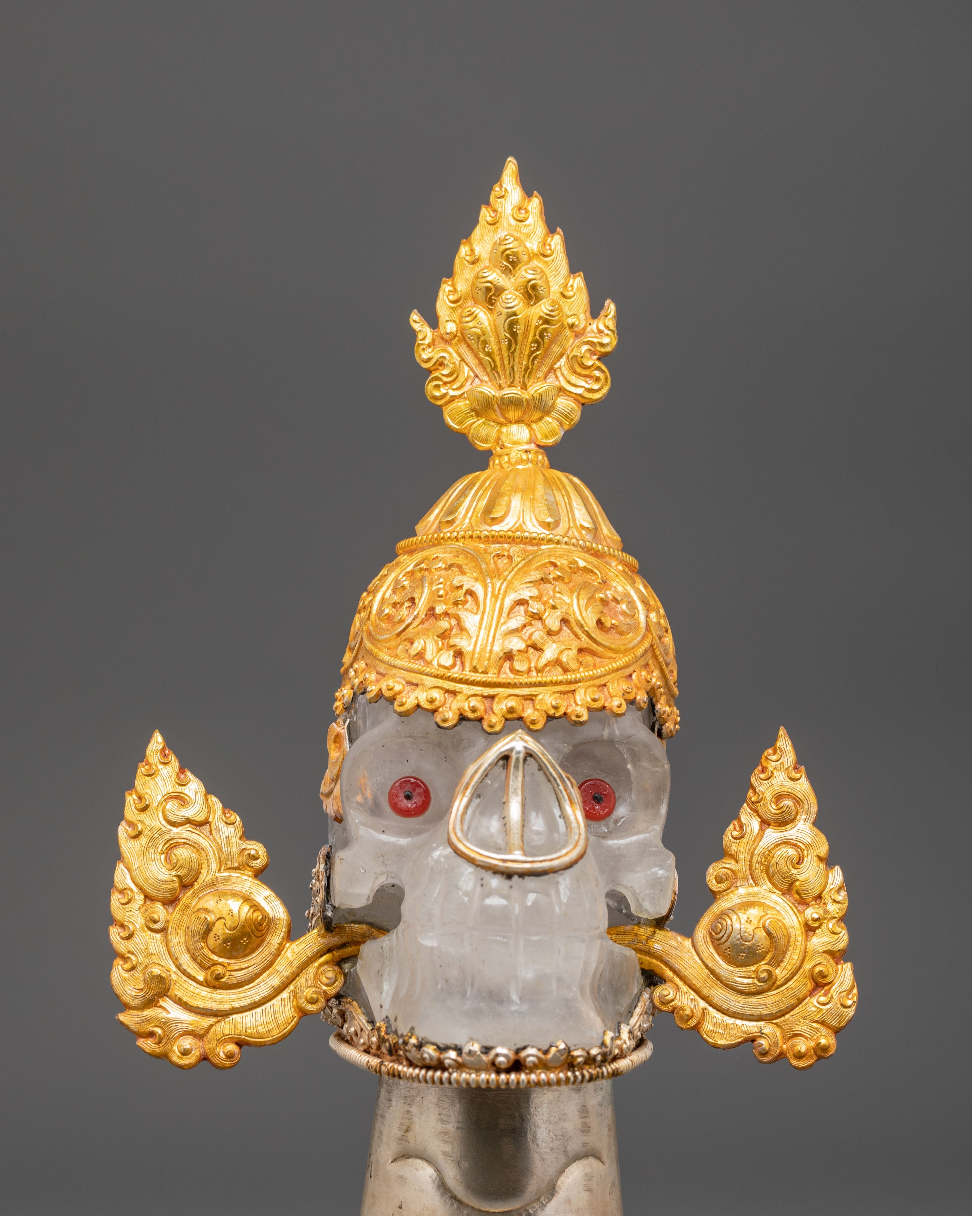 Crystal Skull Head for Decor | Crystal Skull with Gold and Silver Plating
