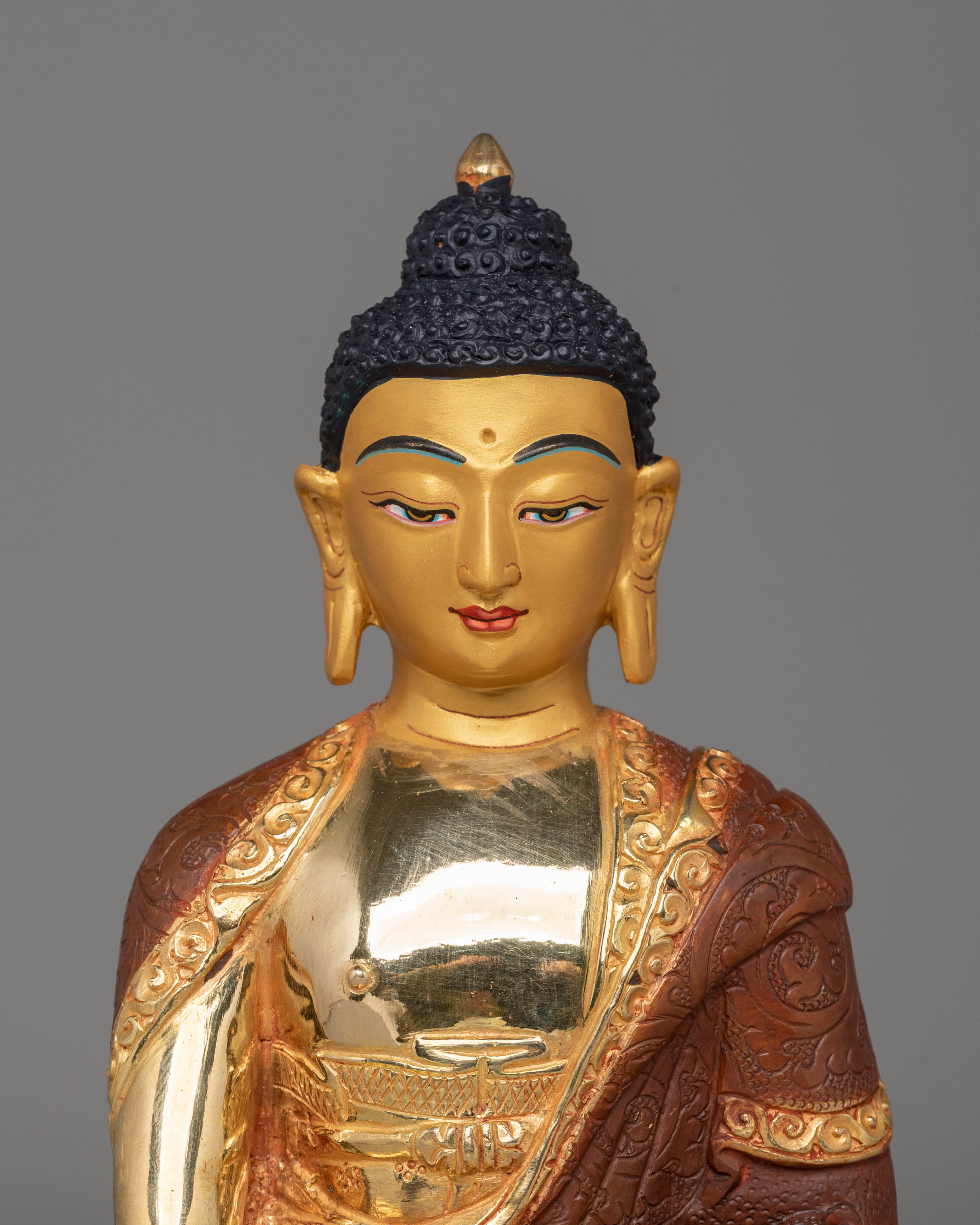 Handcrafted Golden Shakyamuni Buddha Statue | Spiritual Sculpture