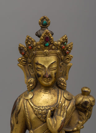 Mongolian Antique Lokeshwor Statue | Sacred Avalokiteshvara Bodhisattva for Meditation