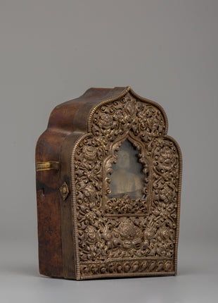 Sacred Tibetan Amulet Ghau Box | Handmade 70% Silver & Copper Keepsake for Rituals