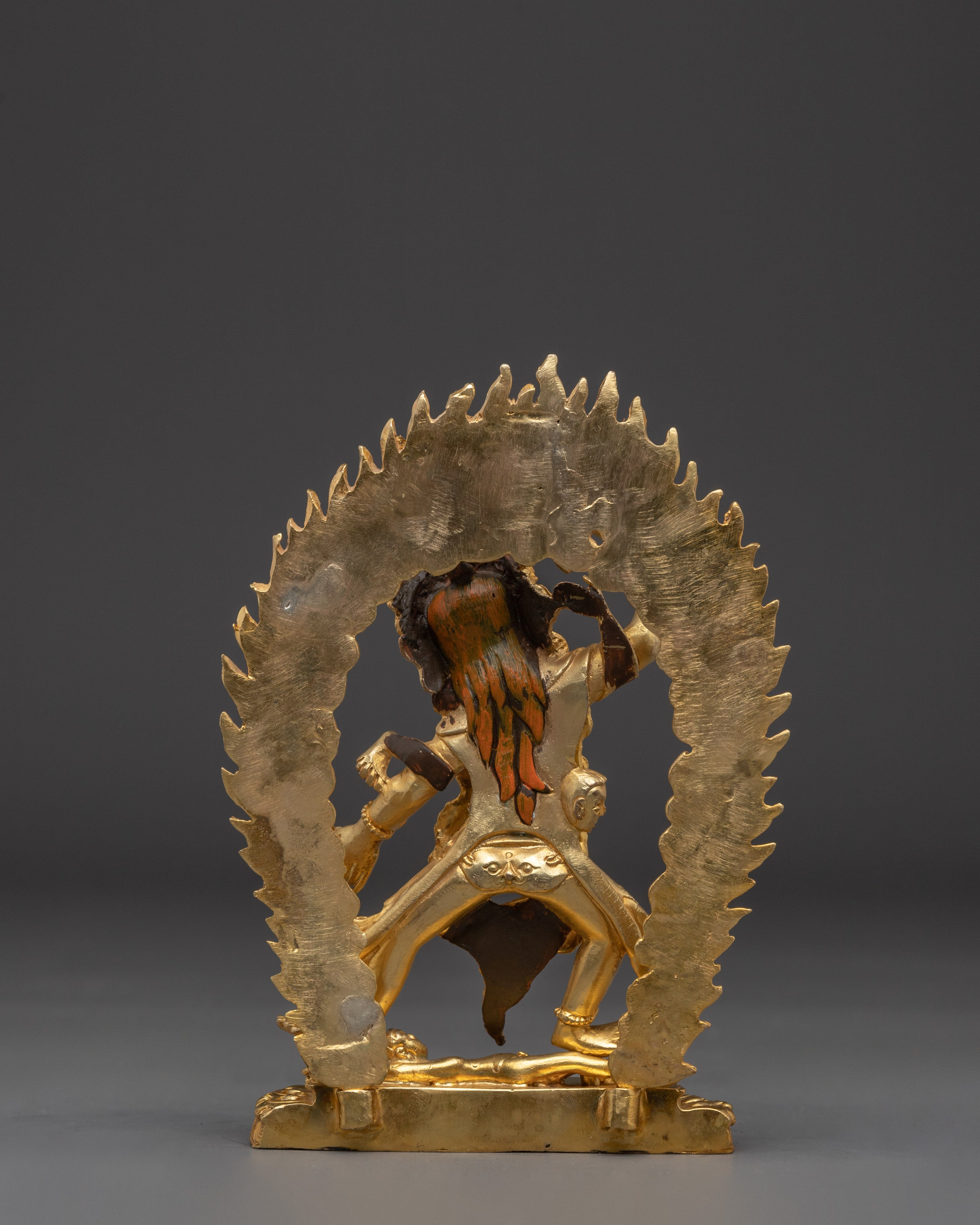 Gold Plated Ekajati Statue | Tibetan Buddhist Wrathful Deity for Spiritual Protection