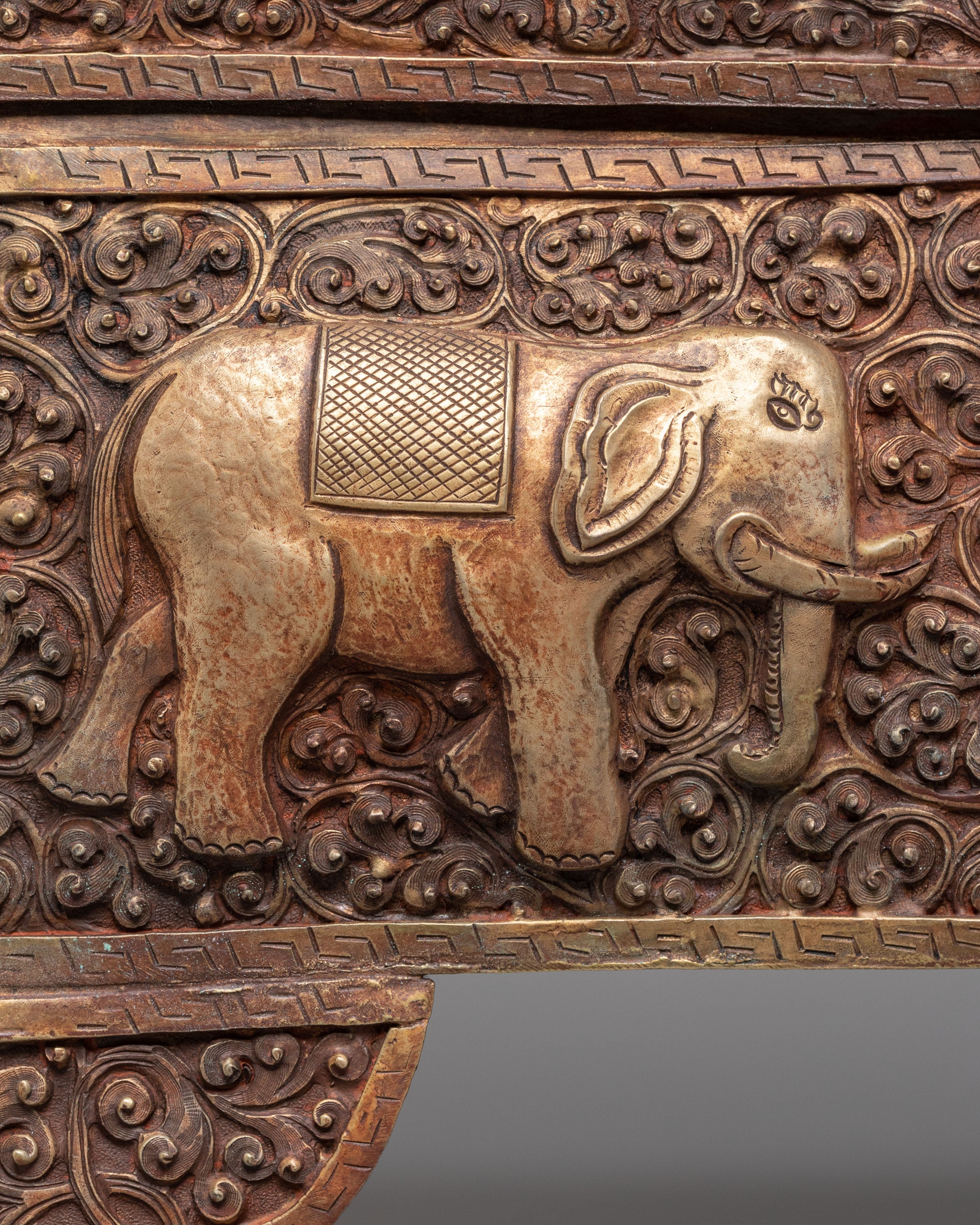 Handmade Tibetan Box | Dragon and Elephant Motifs