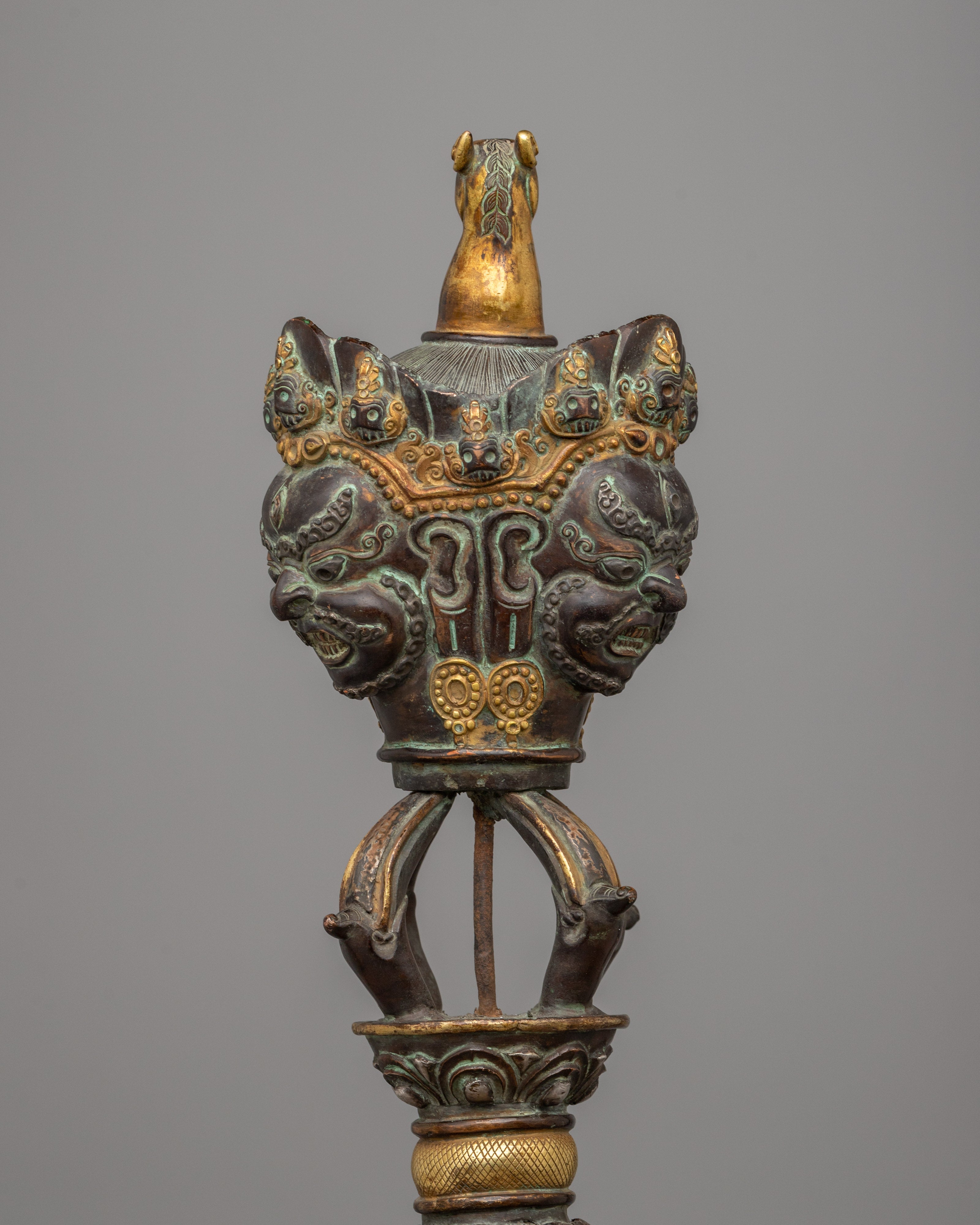 Handcrafted Gold-Plated Phurba | Tibetan Ritual Dagger