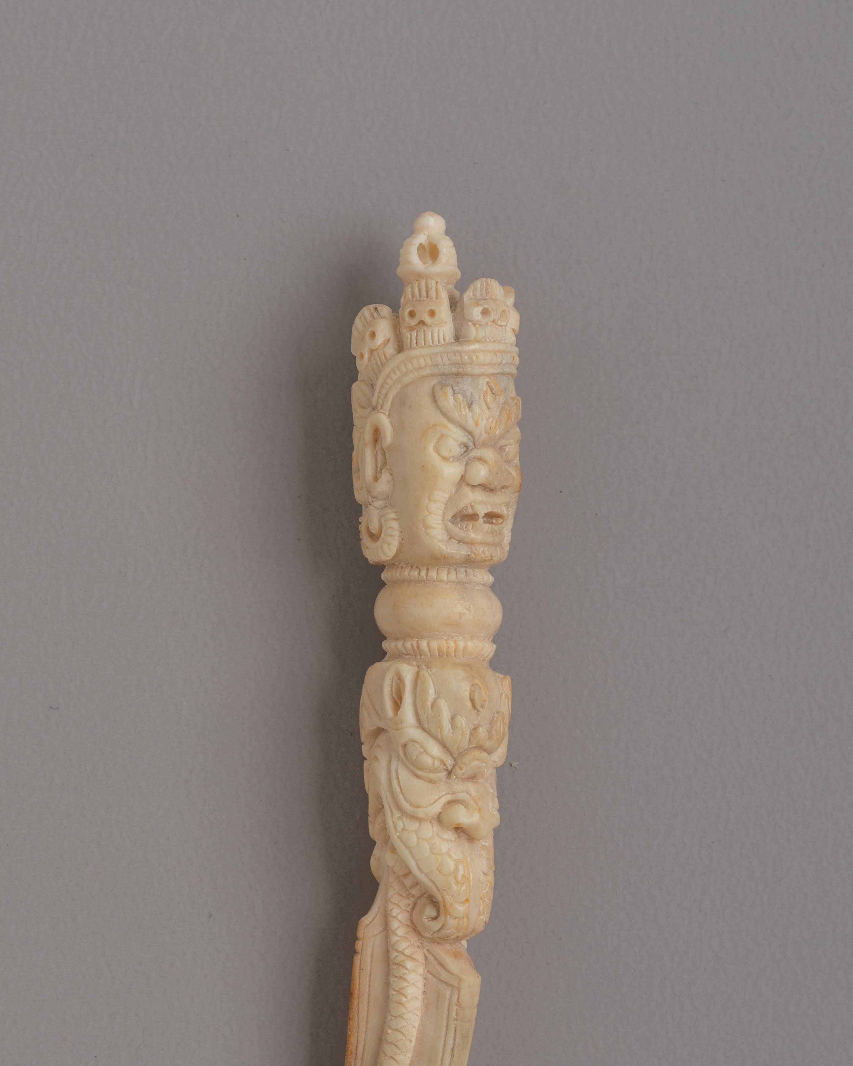 Himalayan Bone Ritual Dagger | Sacred Hand Carved Phurba