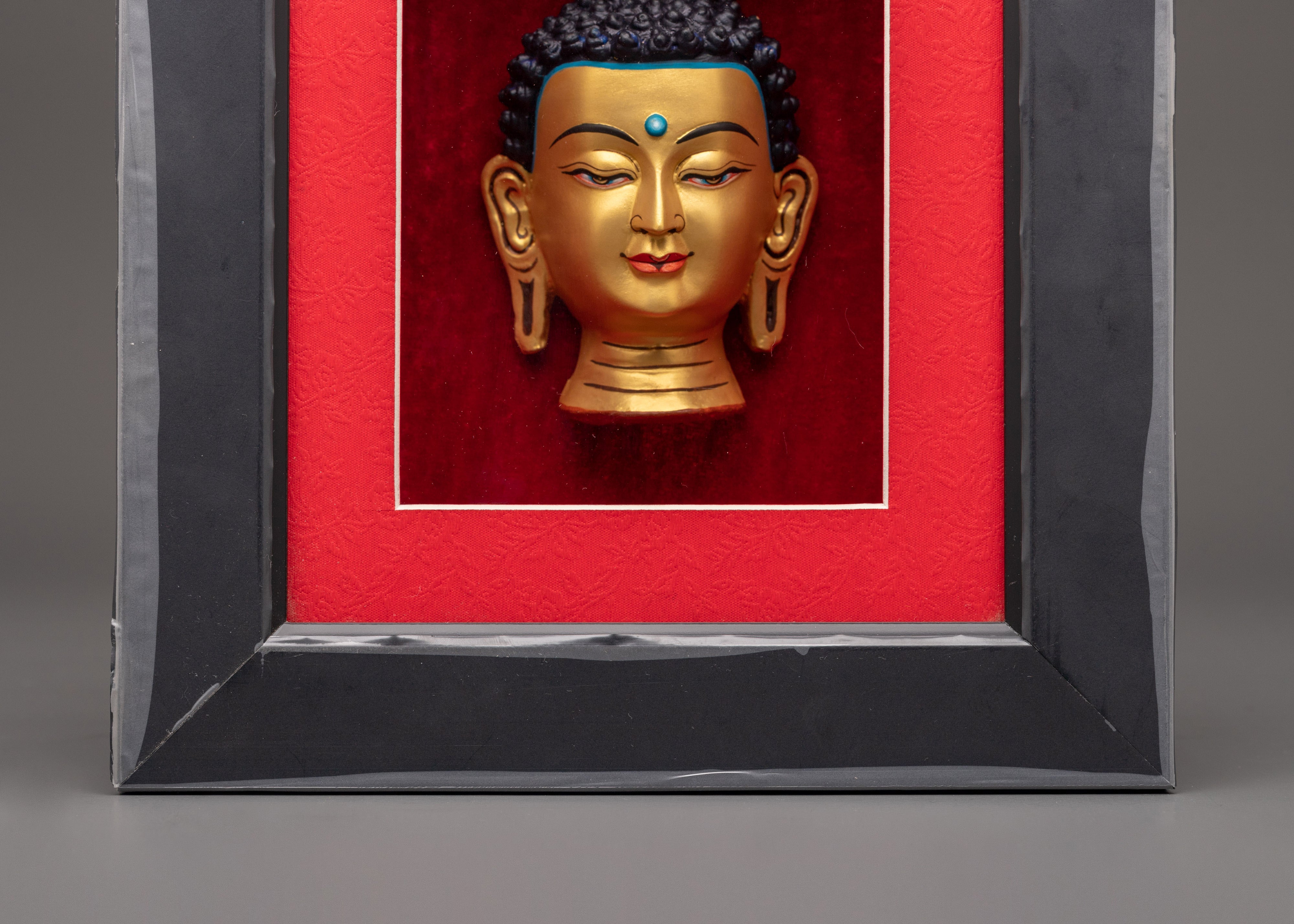 Buddha Head in Frame | Elegant Spiritual Wall Art