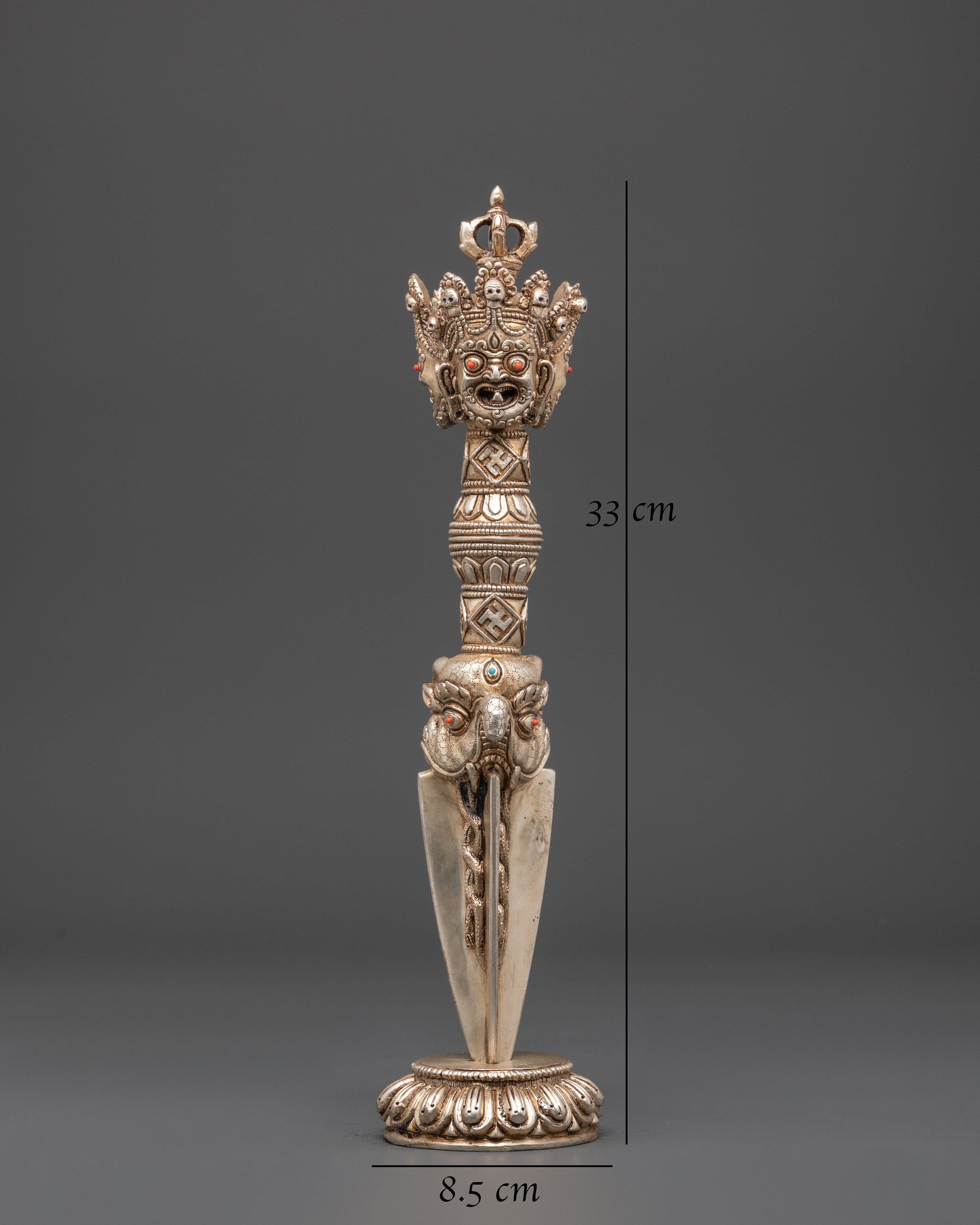 Silver Plated Phurba for Ritual Ceremonies | Meditation & Spiritual Protection