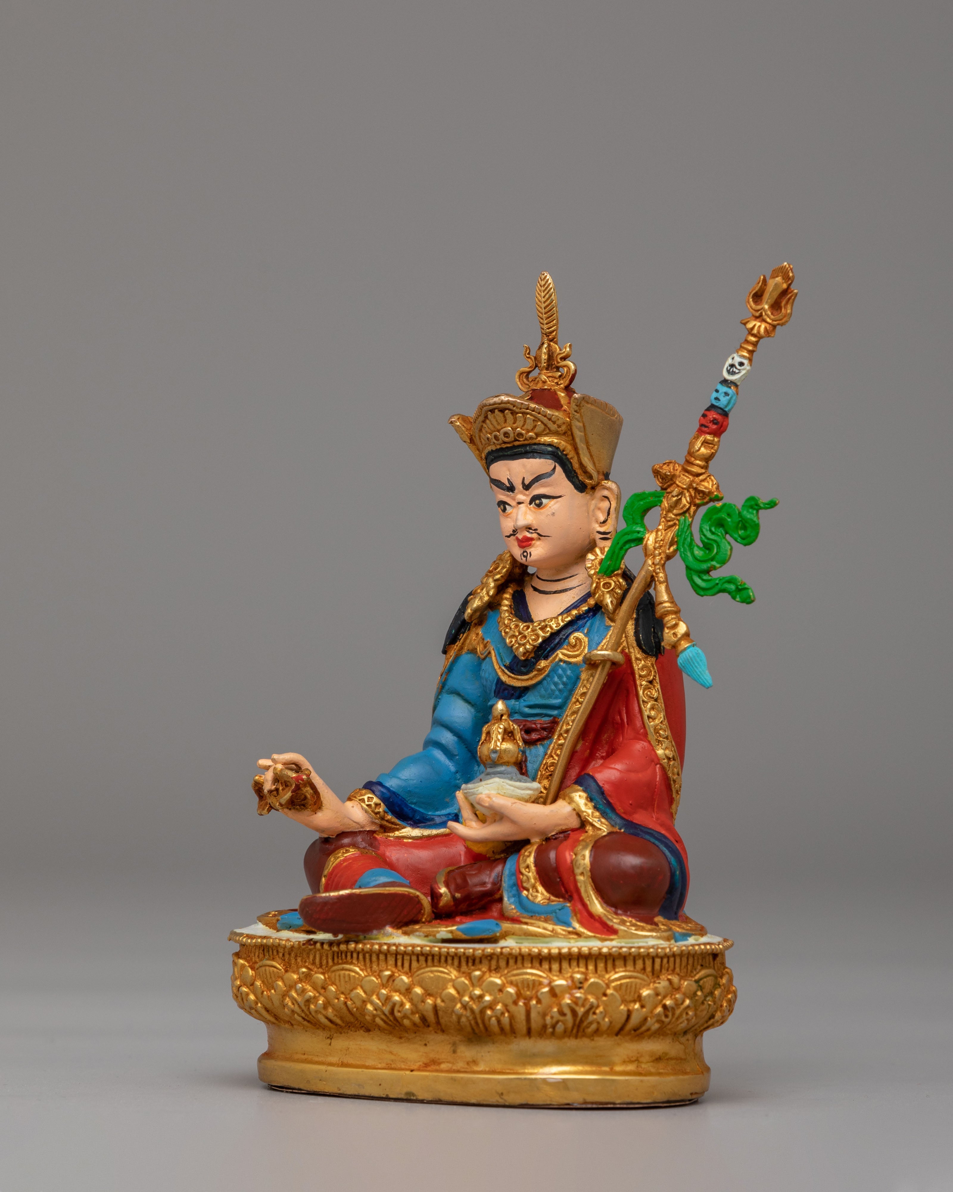 Handmade Guru Rinpoche Divine Statue | Tibetan Buddhism Artwork