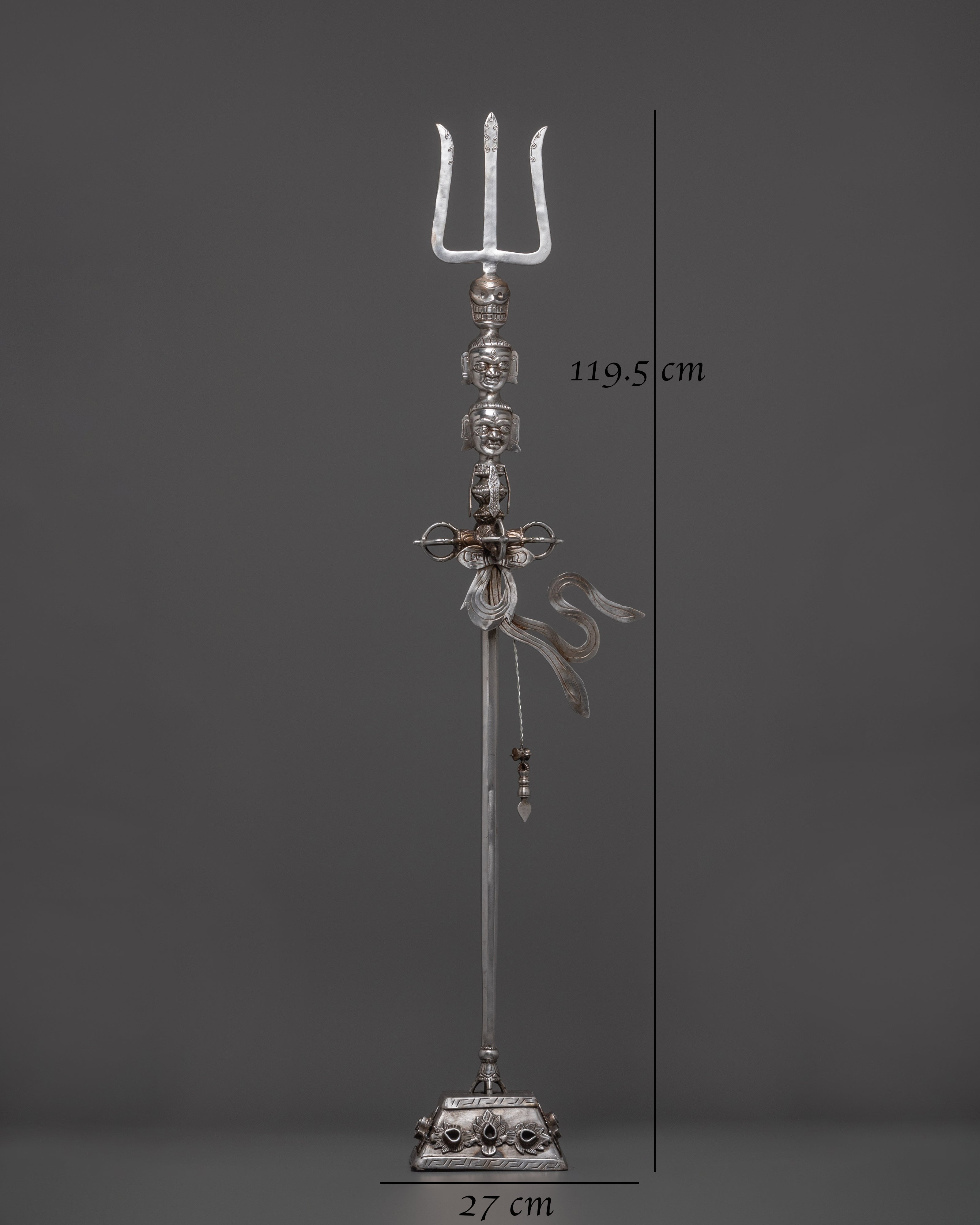 Traditional Tibetan Buddhist Khatvanga | Sacred Ritual Trident Staff