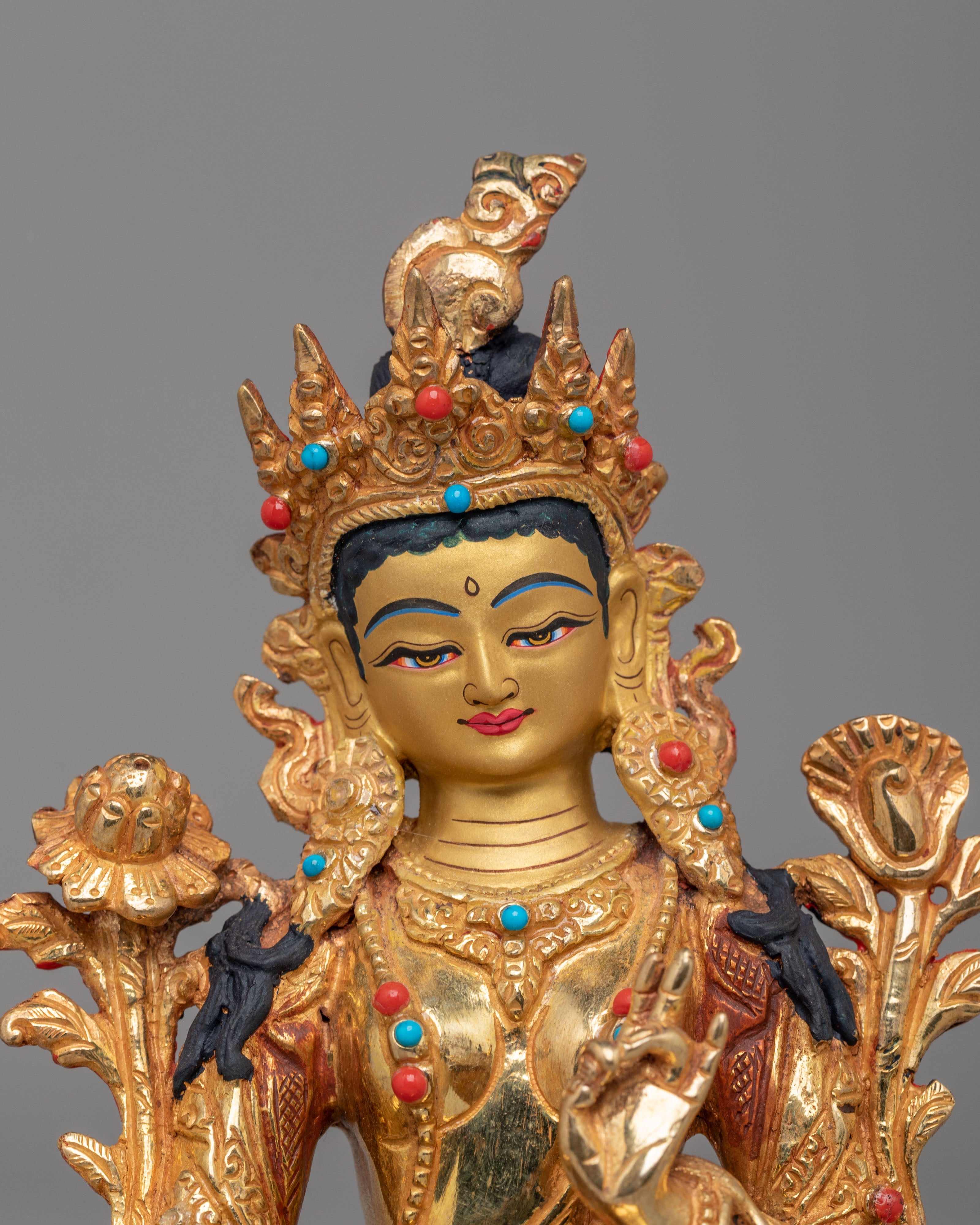 Green Tara Sacred Compassion Statue | Handcrafted Buddhist Art