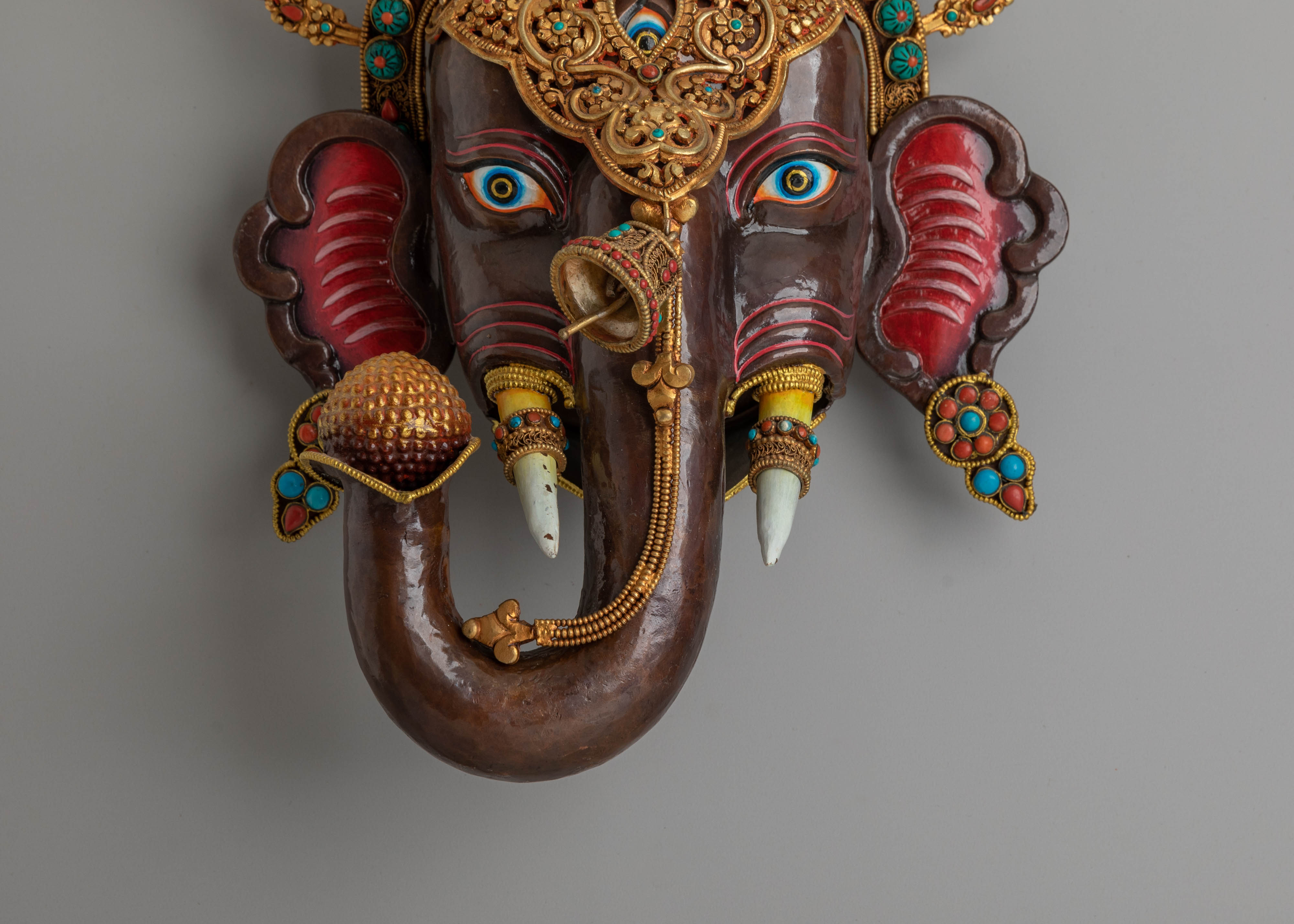 Ganesha Spiritual Wall Hanging | Oxidized Copper Body with Electro Gold Plating