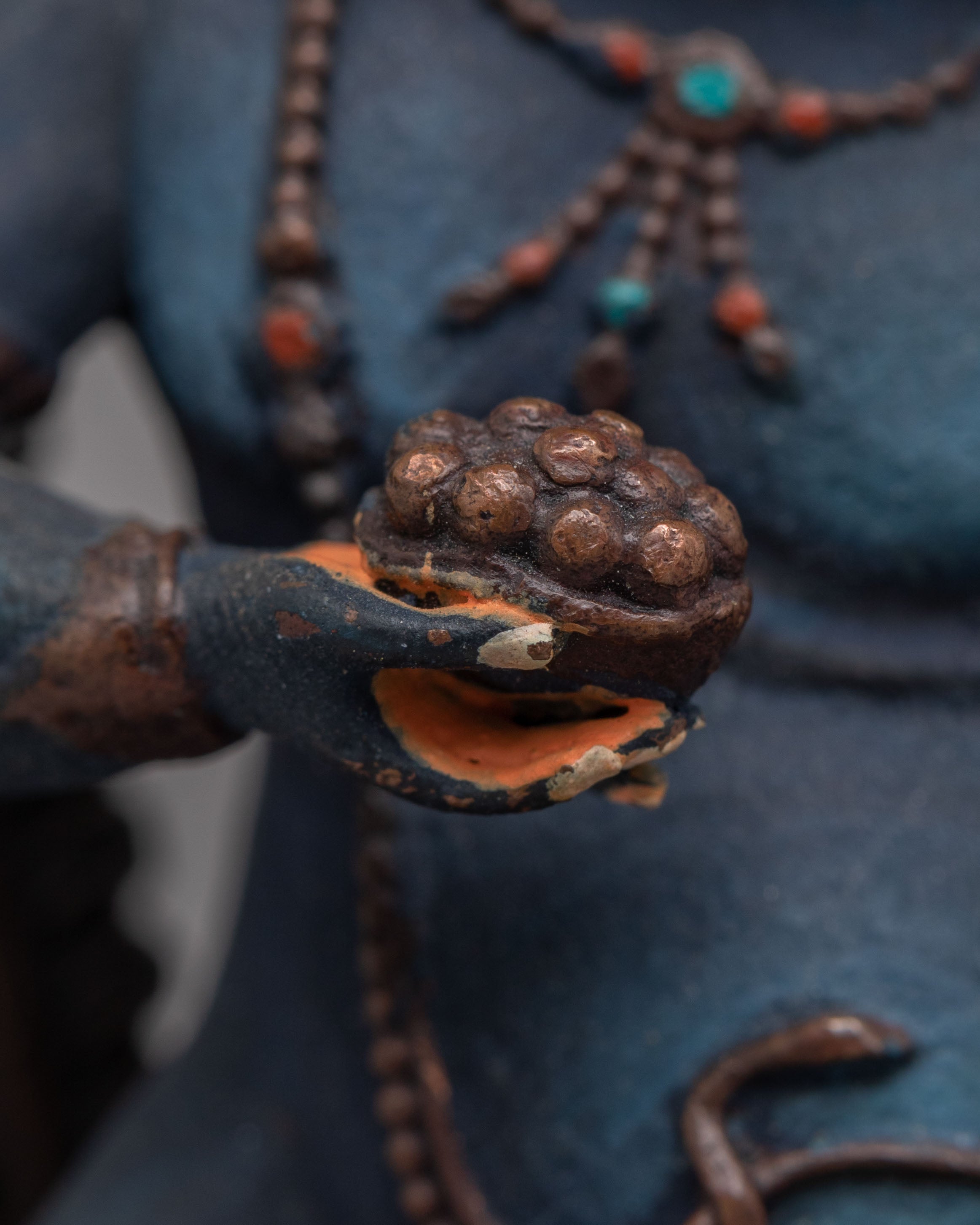 Handcrafted Black Dzambhala Spiritual Statue | Tibetan Protector Deity