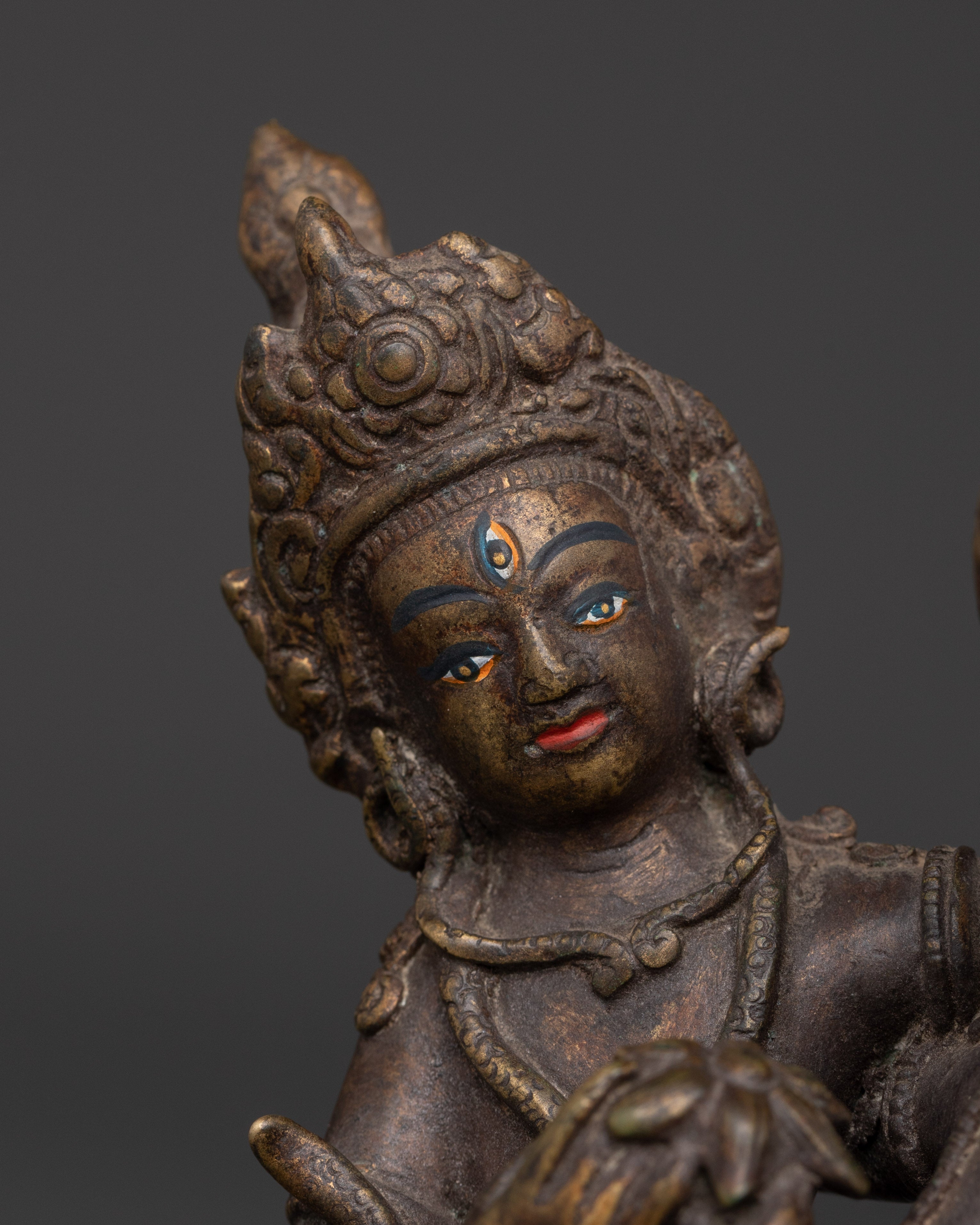 Vintage Bronze Shiva with Consort Statue for Altar & Sacred Decor