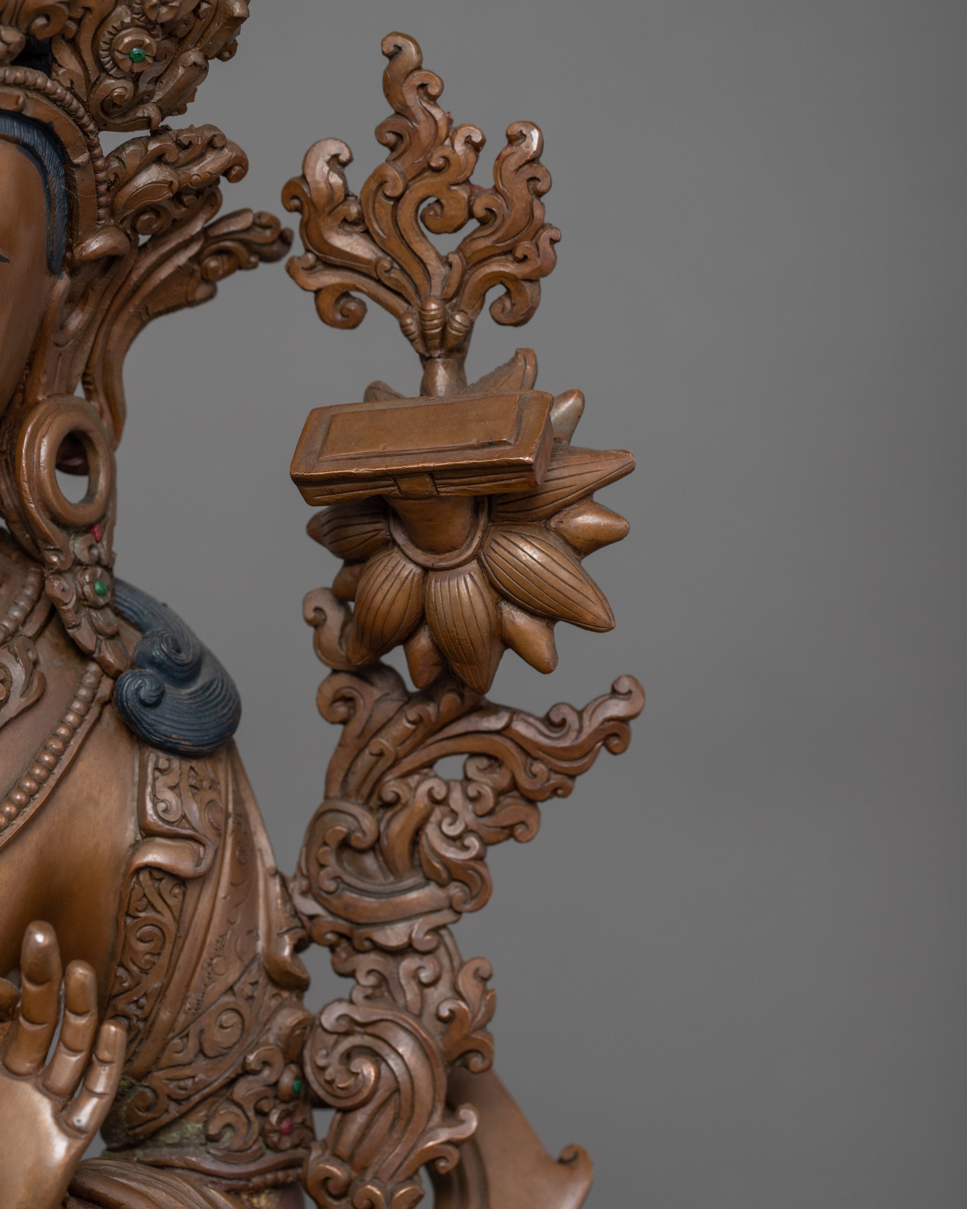 Manjushri Buddha Sculpture | Hand-Carved Bodhisattva Artwork