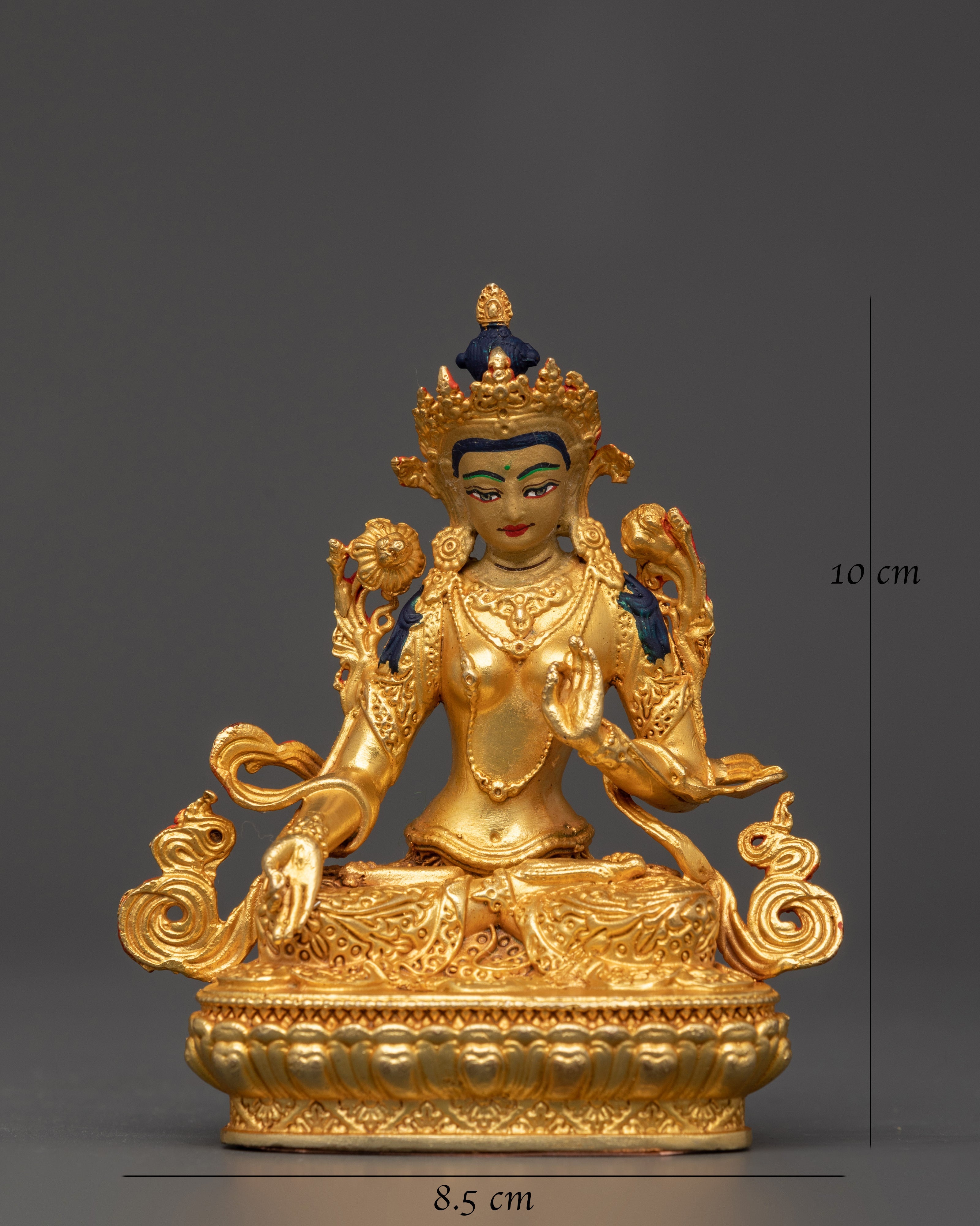 Divine White Tara | Gold-Plated Copper Goddess of Compassion