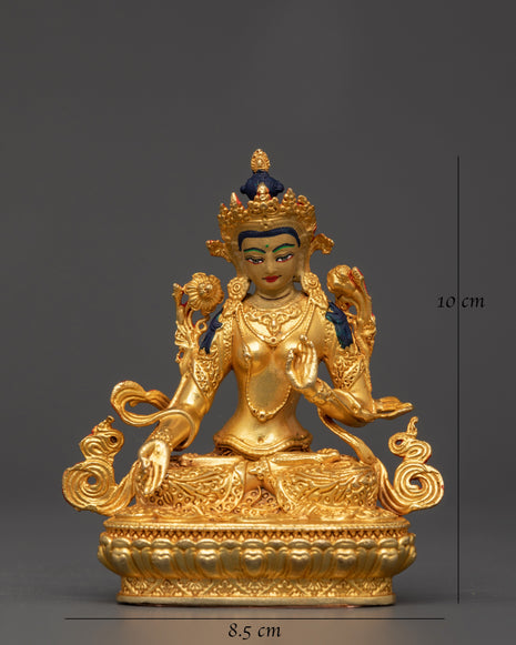 Divine White Tara | Gold-Plated Copper Goddess of Compassion