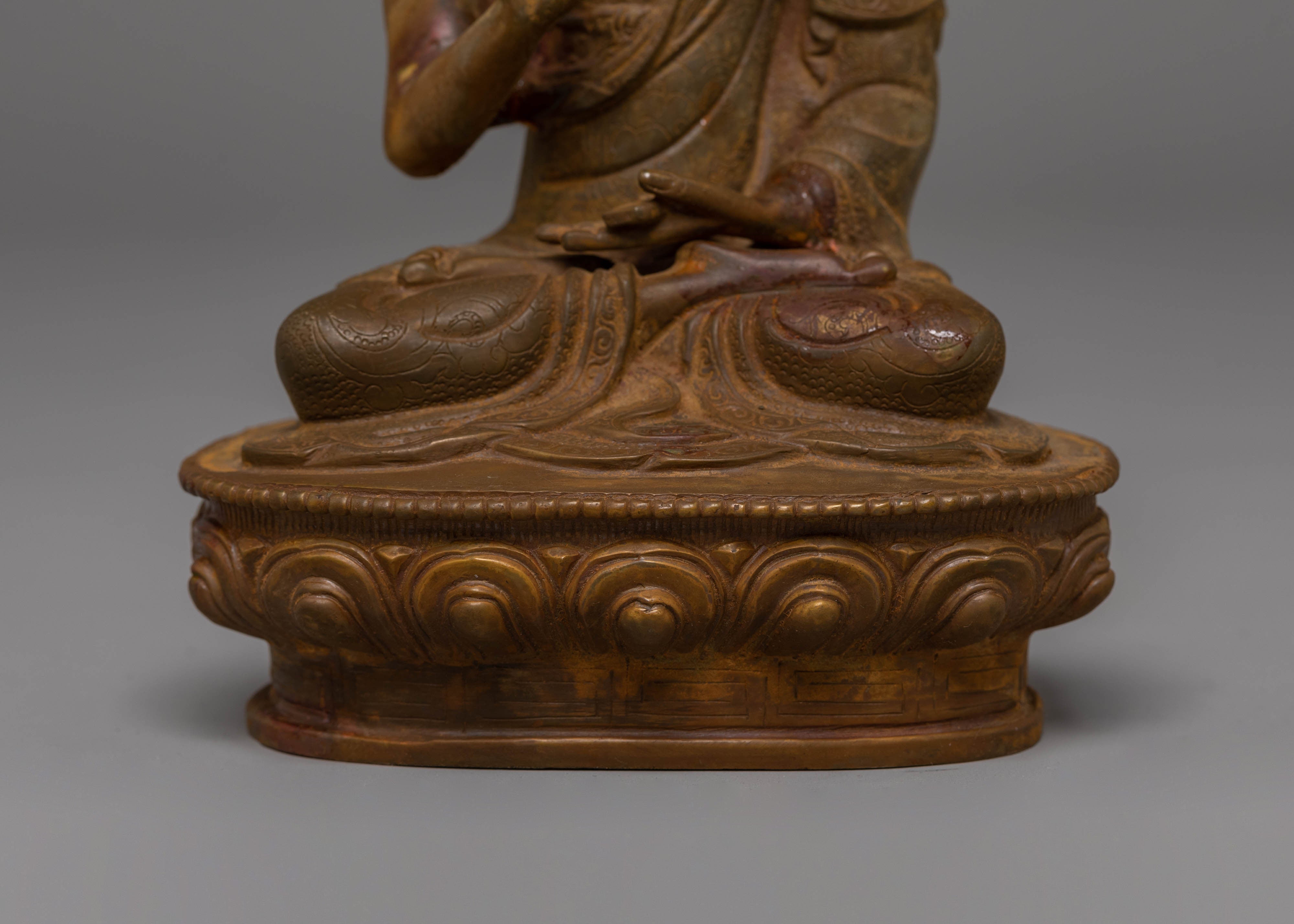 Sacred Tsongkhapa Je Statue Set | Tibetan Buddhist Figurines