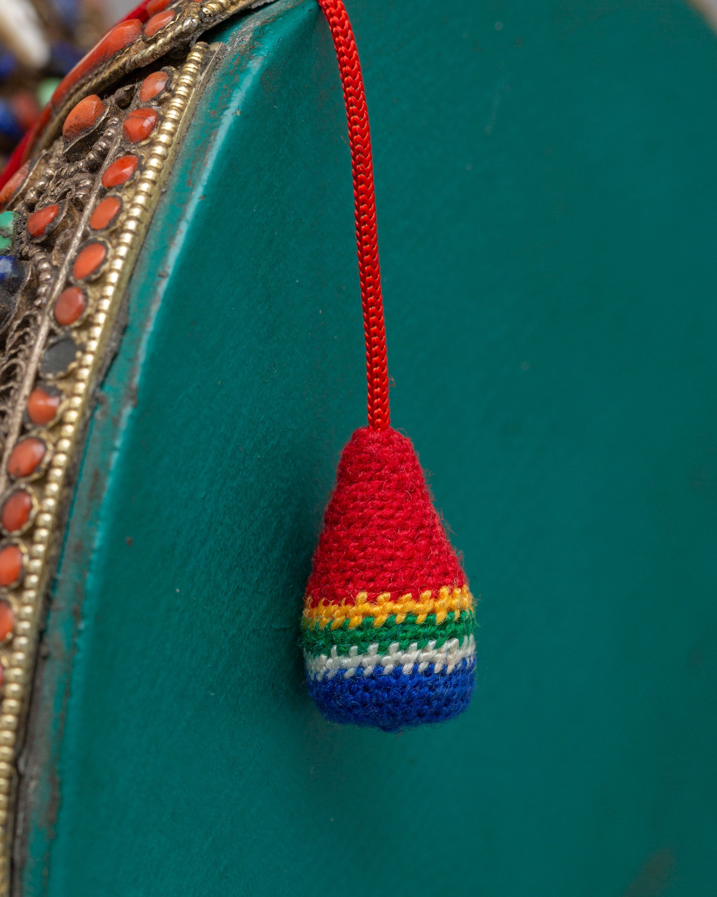 Buddhist Damaru with Stand | Handcrafted Ritual Drum for Meditation