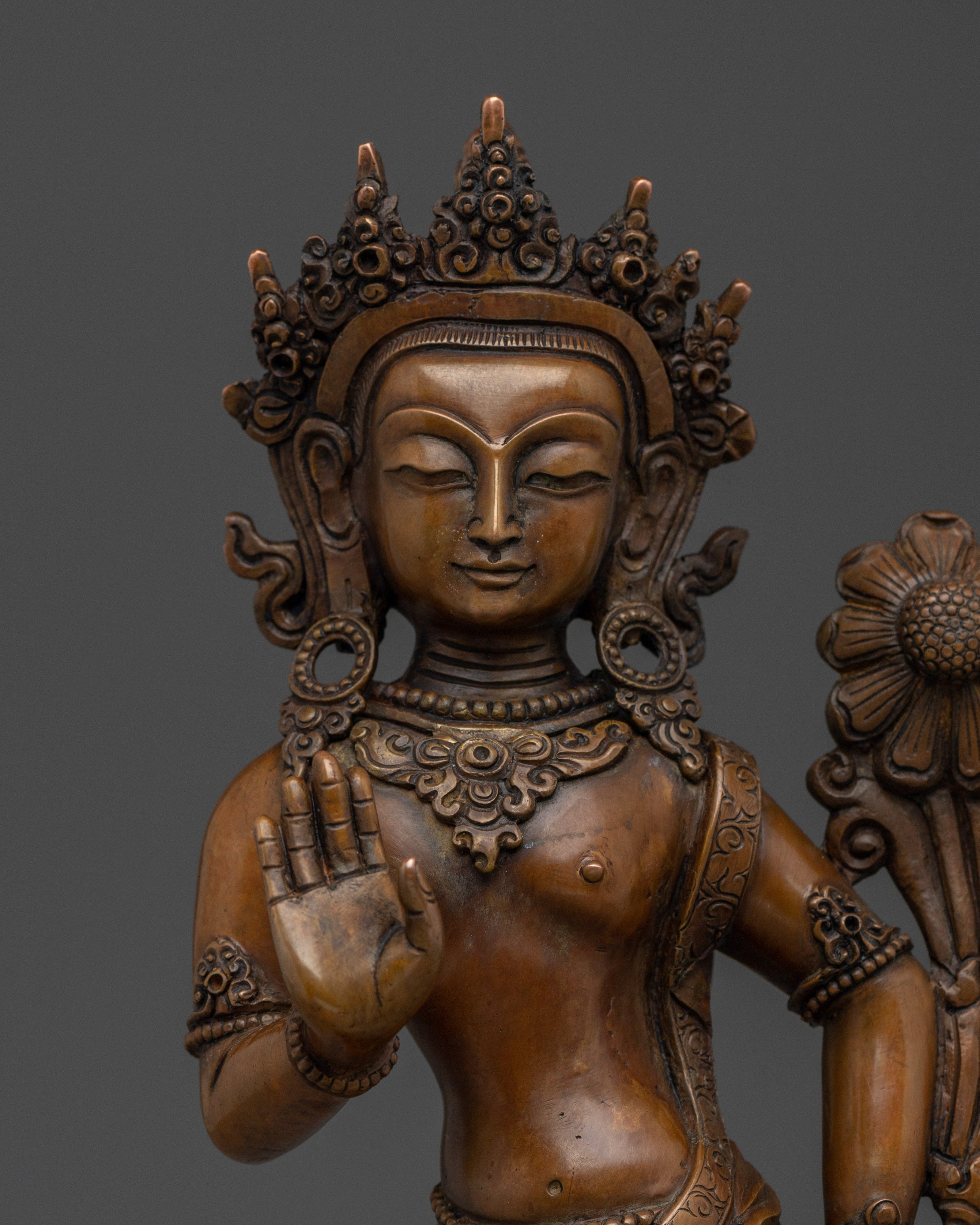 Oxidized Copper Padmapani Statue | Manifestation of Avalokiteshvara