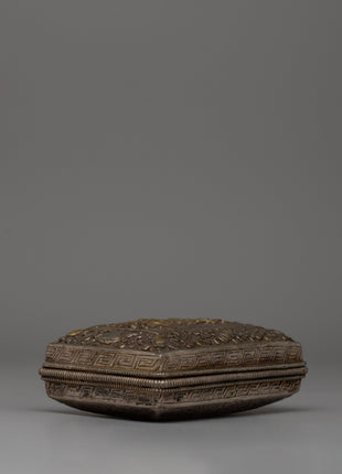 Handcrafted Bhutanese Style Silver Paan Box | Perfect for Sacred Ritual Storage
