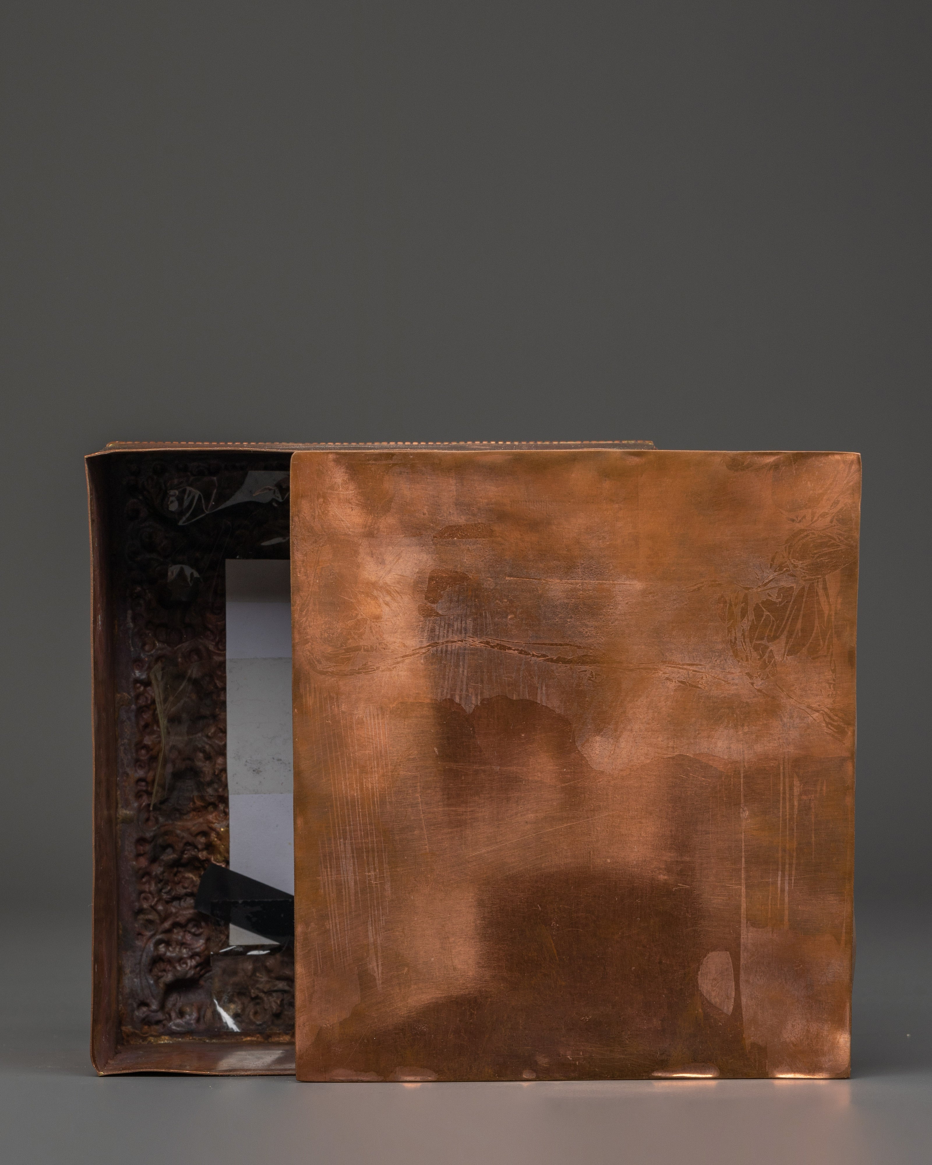 Copper Shakyamuni Buddha Ghau Box | Ritual Box for Sacred Artifacts