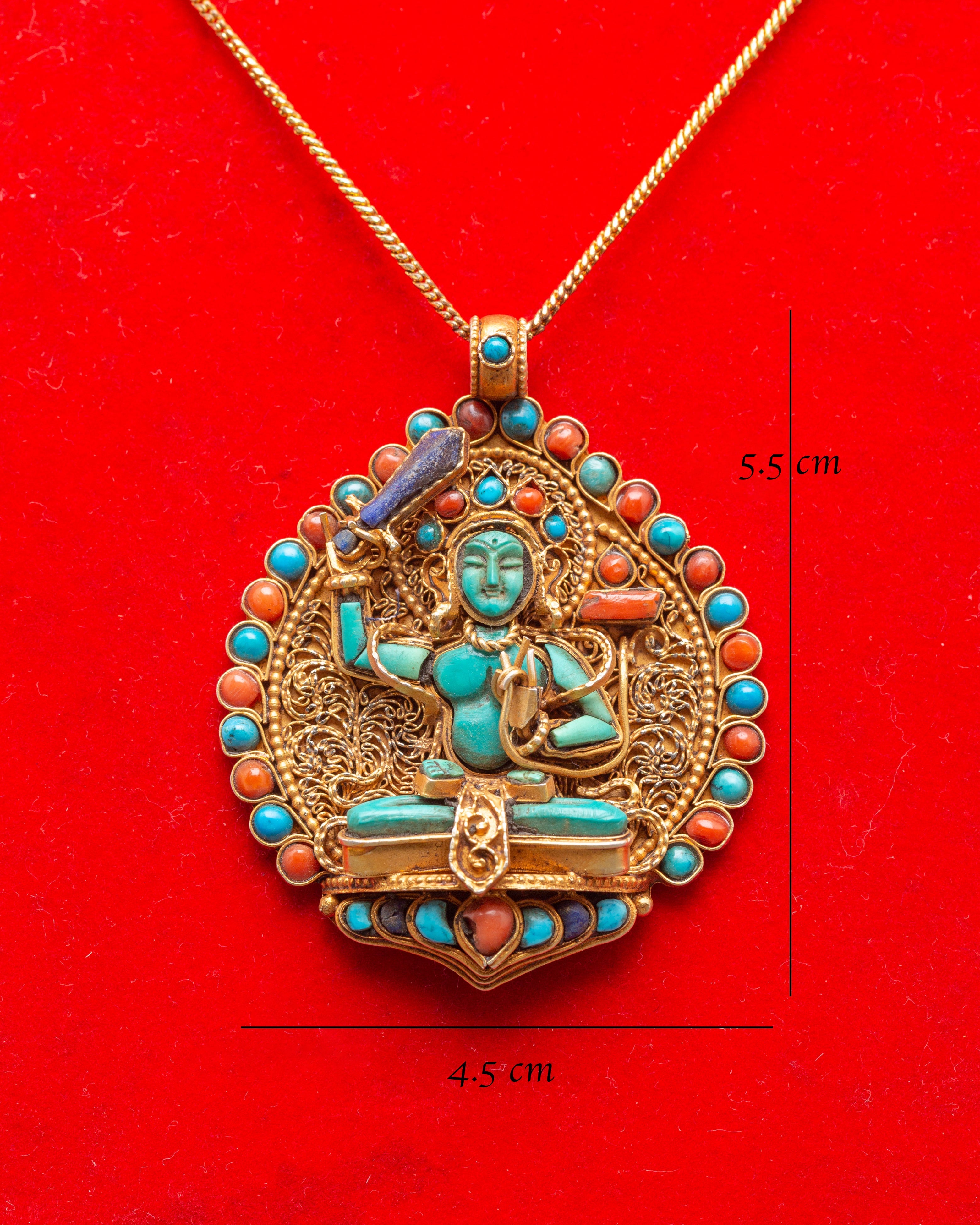 Handmade Manjushri Statue Locket | Bodhisattva of Wisdom