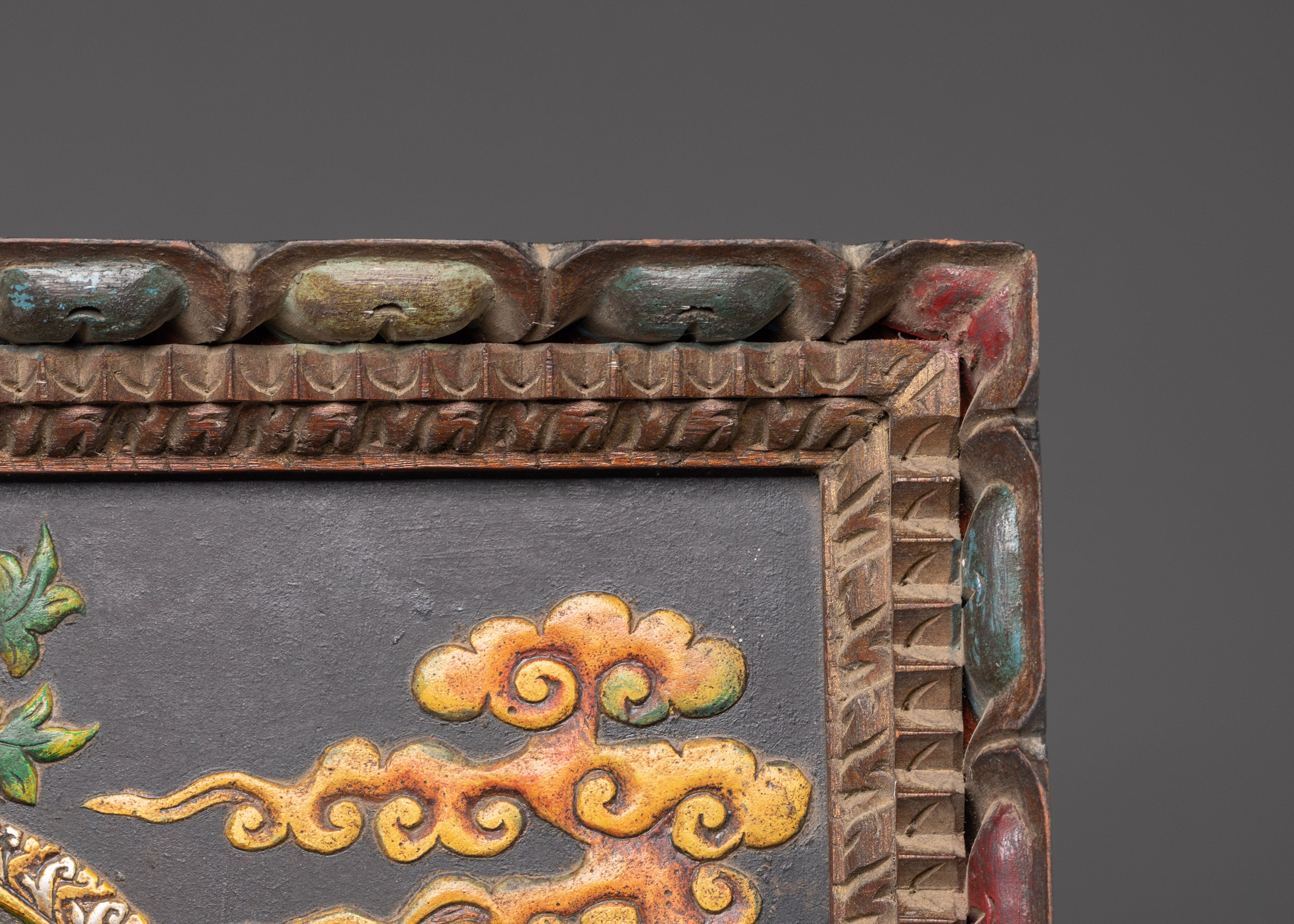 Vajrasattva Wall Hanging in Wooden Frame with Acrylic Colors